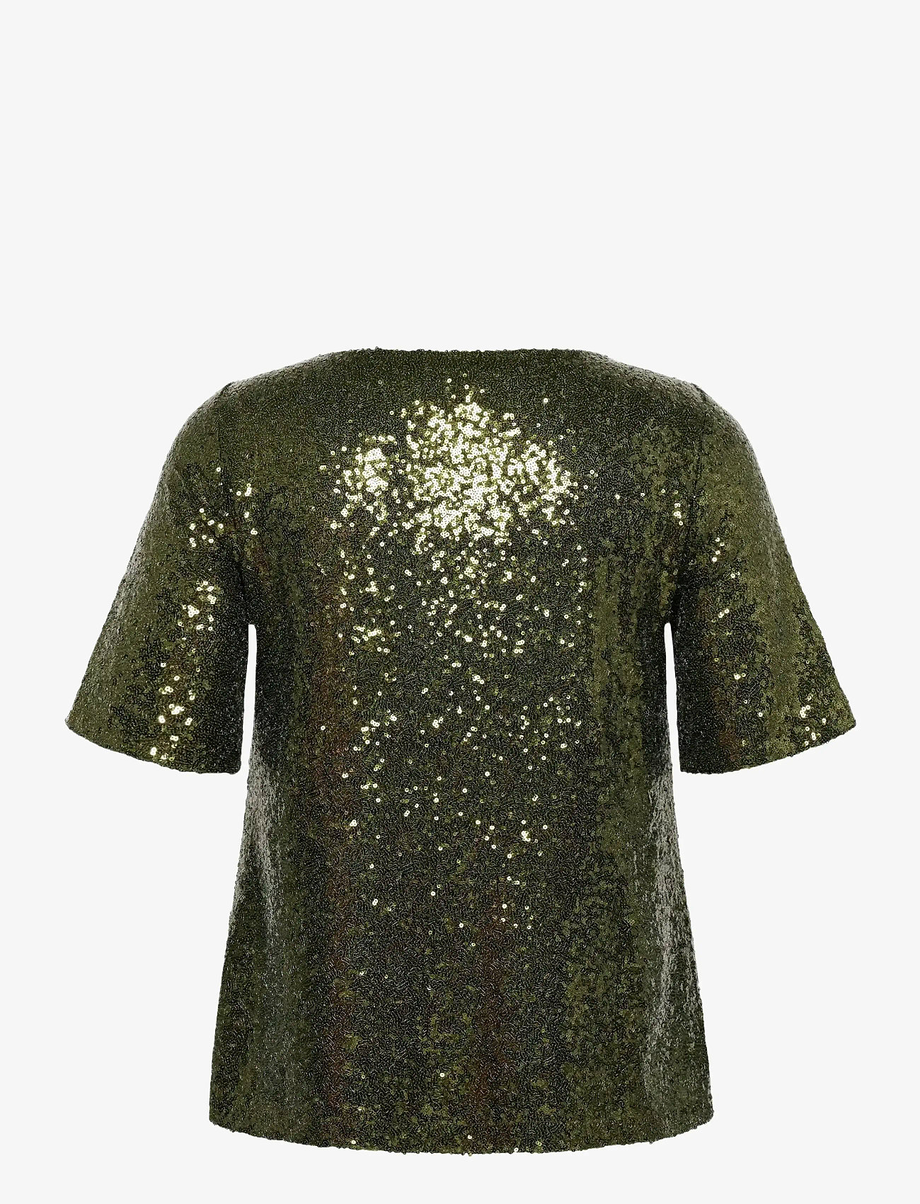 Kaffe Curve - KCmirana Sequin Blouse - kortærmede bluser - ivy green - 1