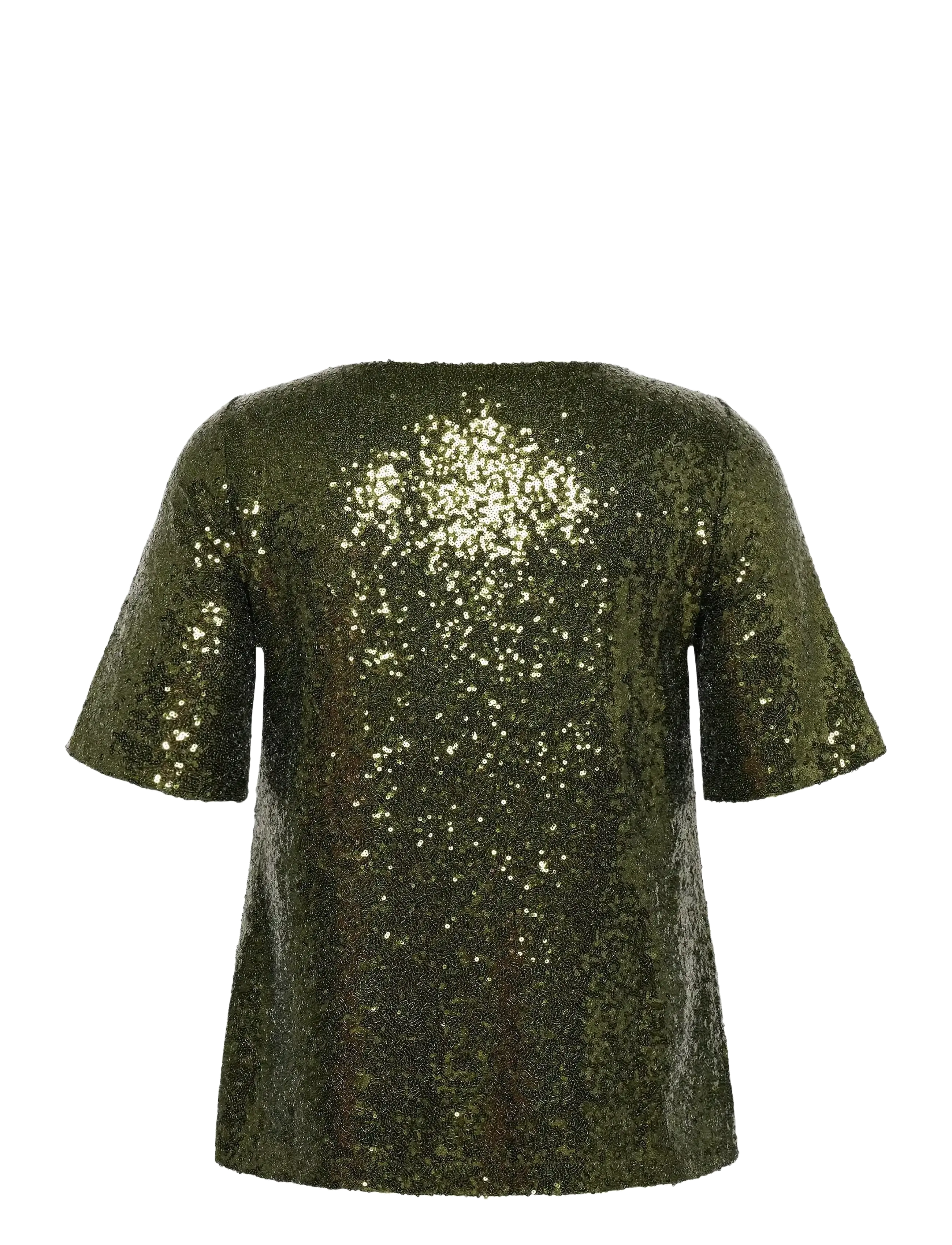 Kaffe Curve - KCmirana Sequin Blouse - kortærmede bluser - ivy green - 2