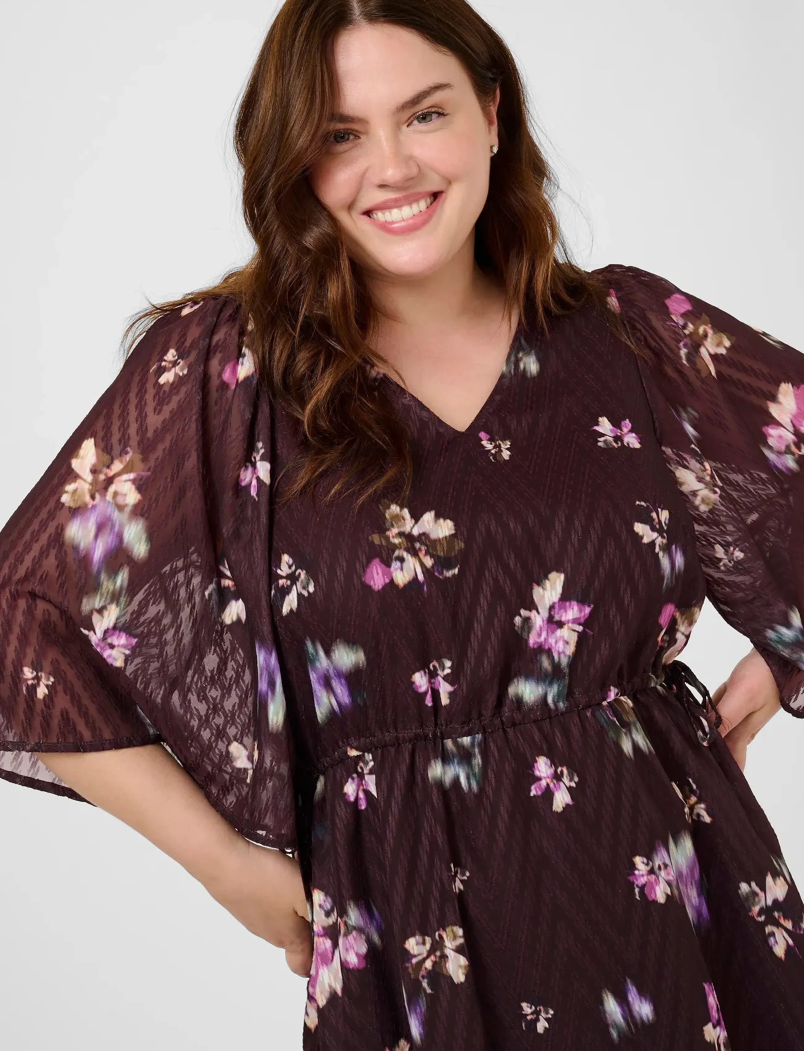 Kaffe Curve - KCclara Dress - black coffee/multi col.flowers - 4