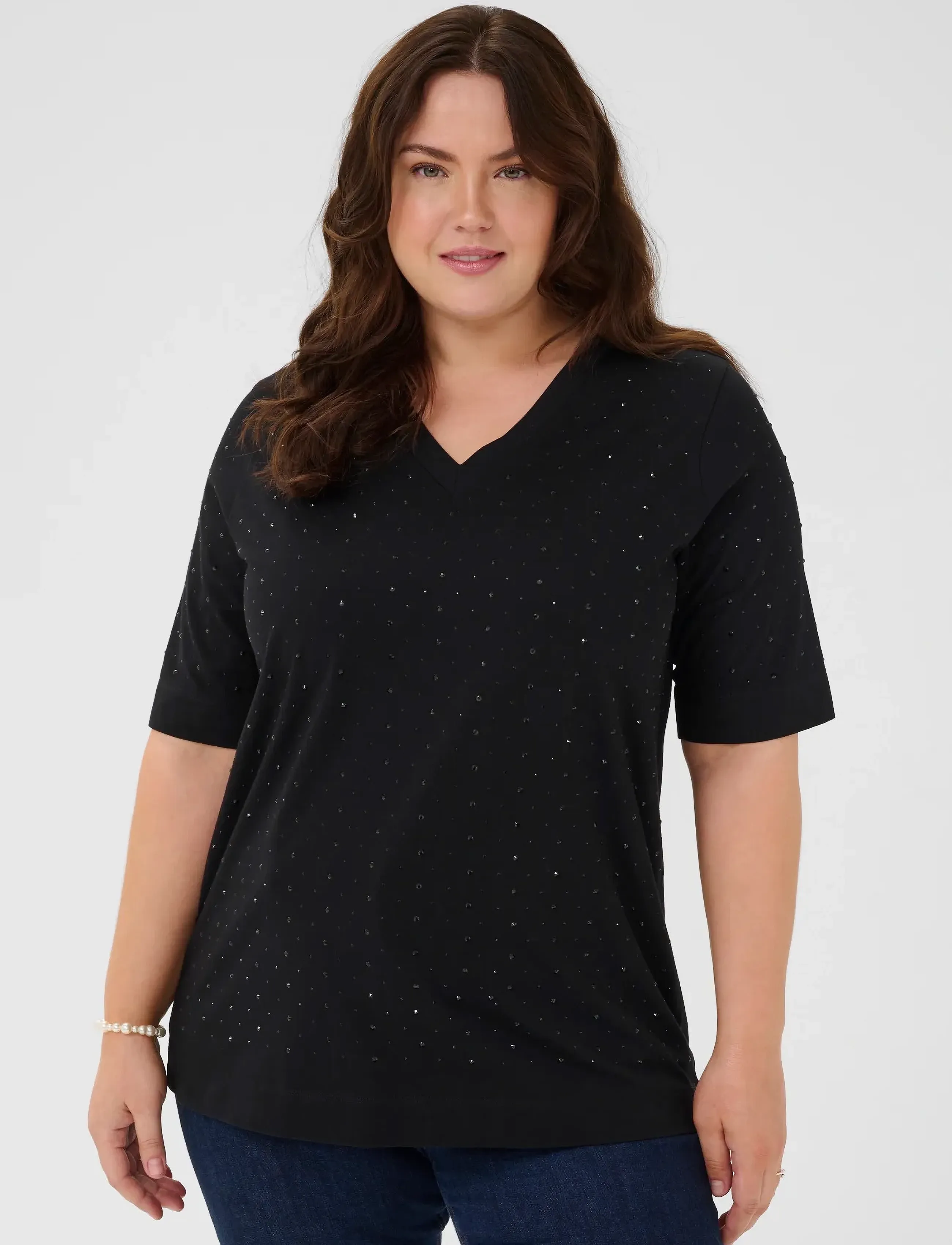 Kaffe Curve KCphoelina T-Shirt - T-skjorter & Topper - BLACK DEEP / black