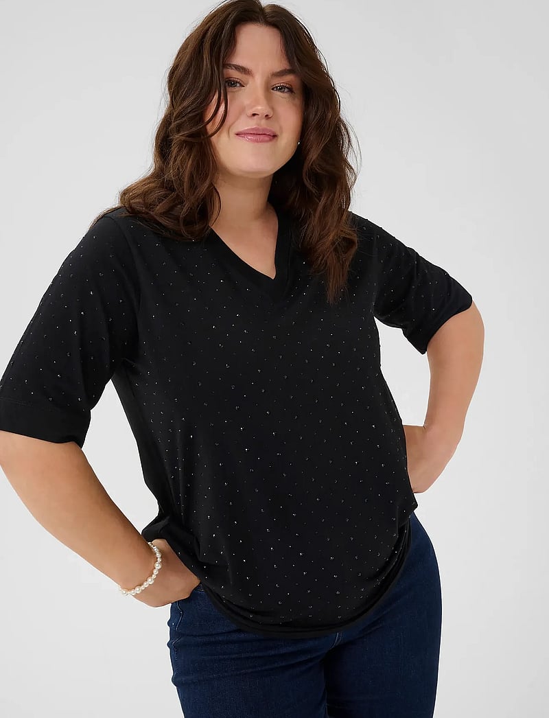 Kaffe Curve - KCphoelina T-Shirt - t-shirts - black deep - 5