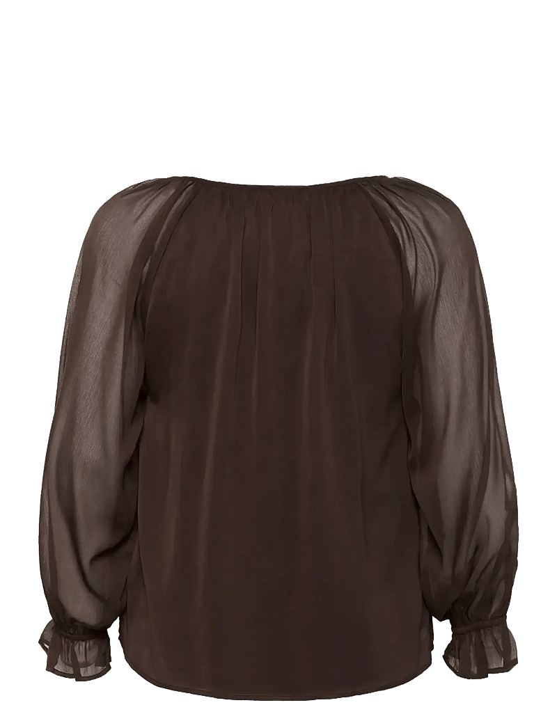 Kaffe Curve - KCmilanna Blouse - langärmlige blusen - black coffee - 2