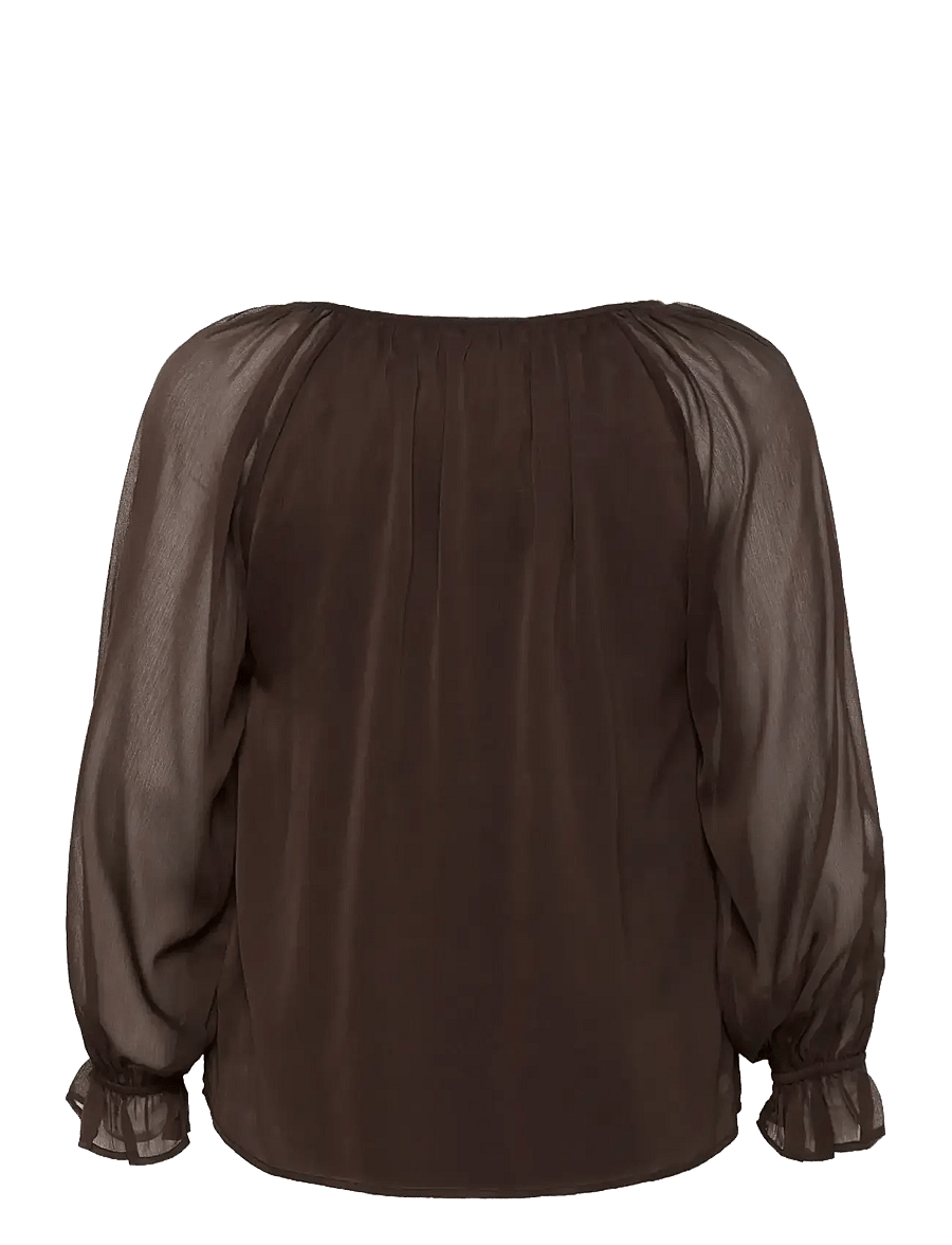 Kaffe Curve - KCmilanna Blouse - langärmelige blusen - black coffee - 2