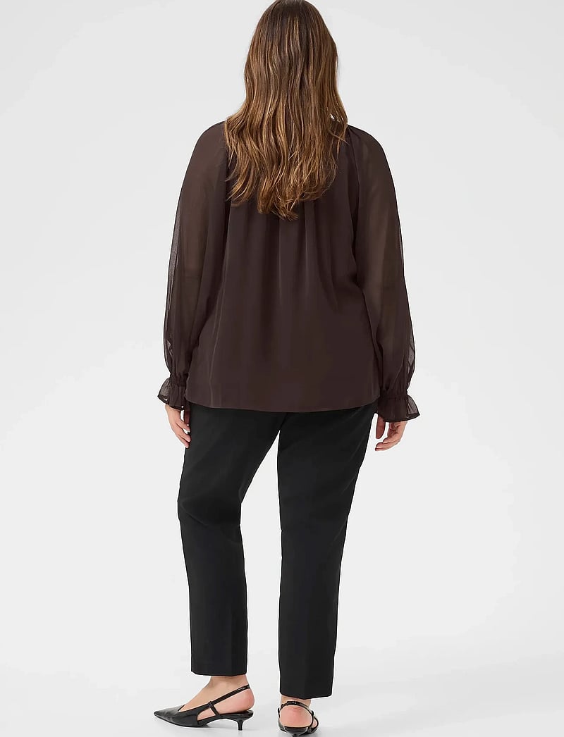 Kaffe Curve - KCmilanna Blouse - langärmlige blusen - black coffee - 4