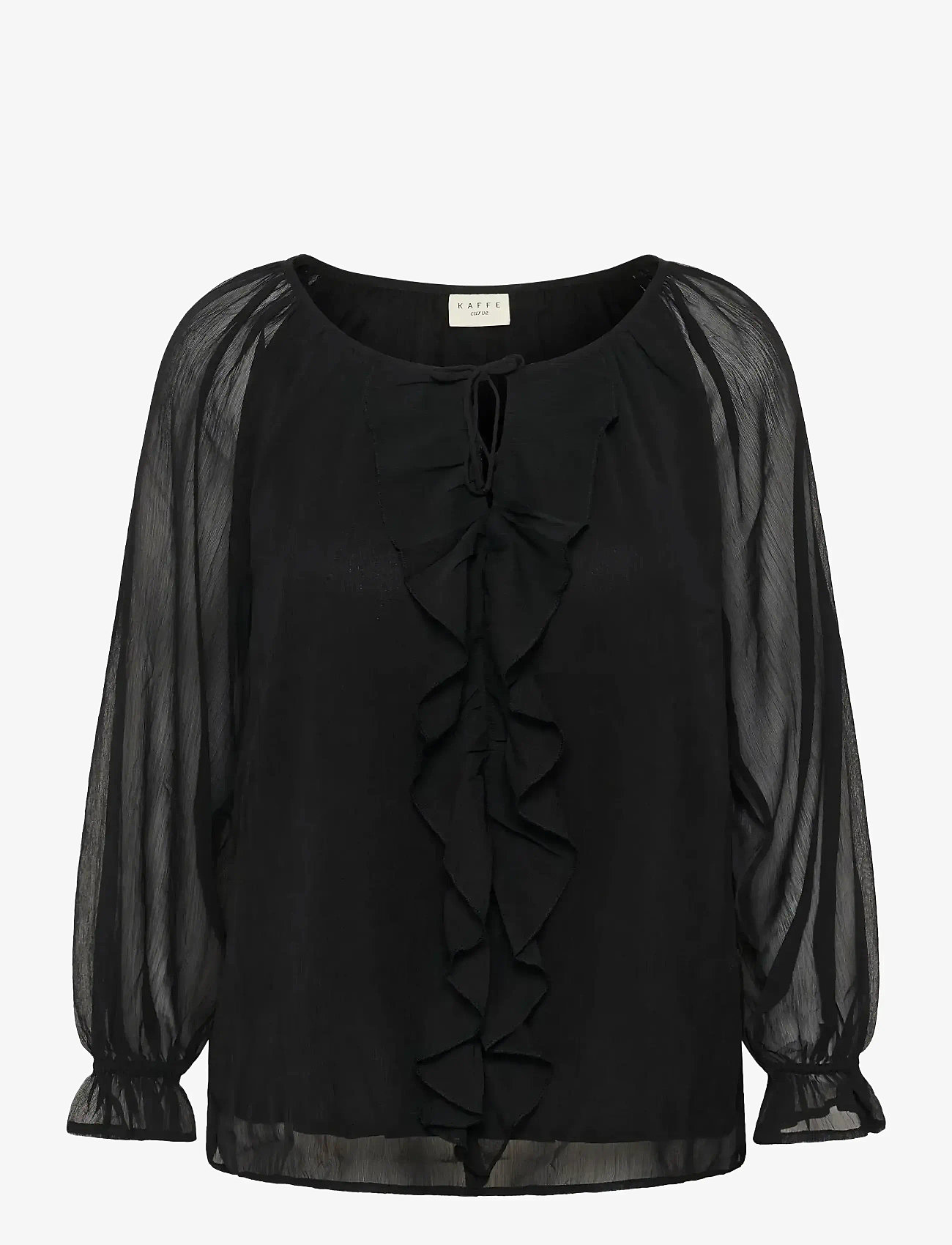 Kaffe Curve - KCmilanna Blouse - langærmede bluser - black deep - 1