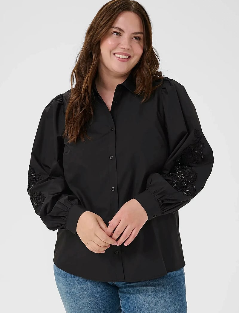 Kaffe Curve - KCnicky Shirt - langärmlige hemden - black deep - 0