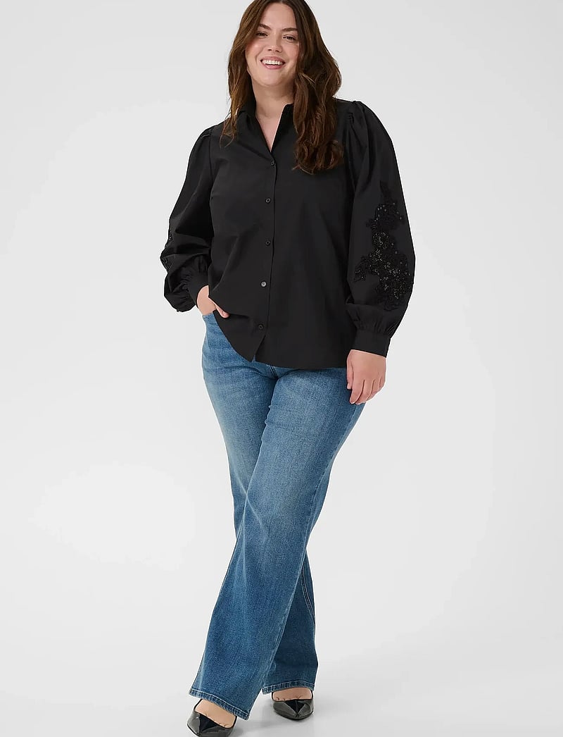 Kaffe Curve - KCnicky Shirt - langärmlige hemden - black deep - 3