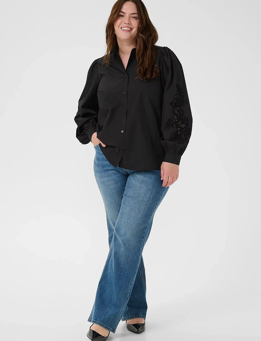 Kaffe Curve - KCnicky Shirt - koszule z długimi rękawami - black deep - 3
