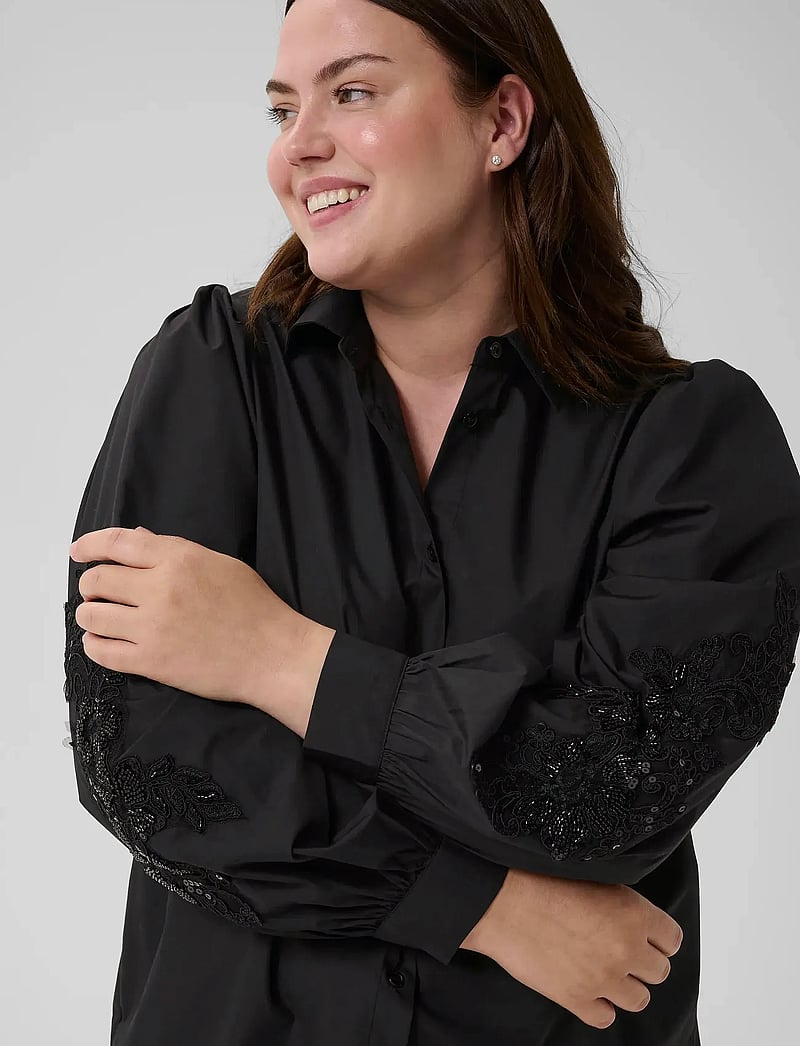 Kaffe Curve - KCnicky Shirt - langärmlige hemden - black deep - 5