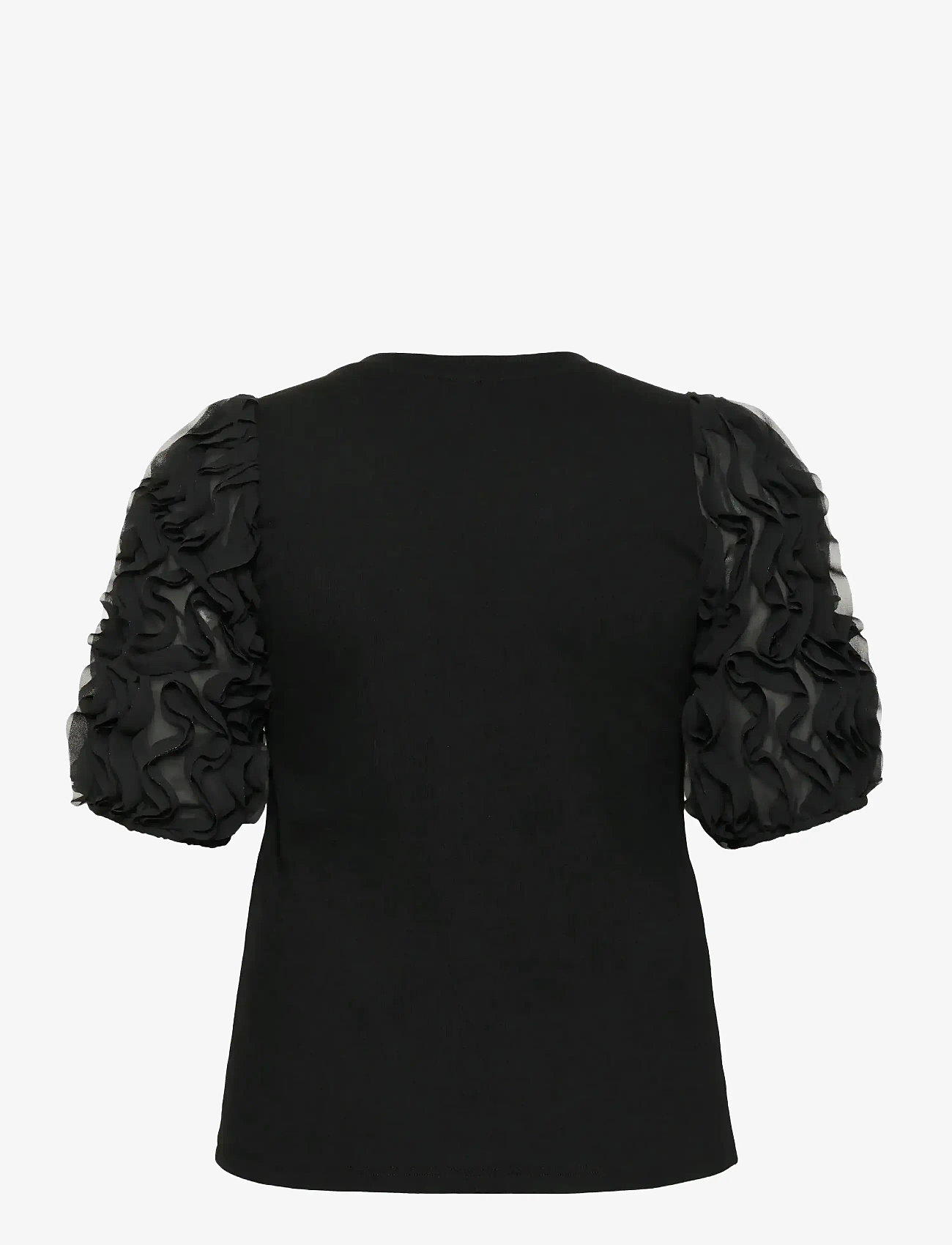 Kaffe Curve - KClucinda Frill T-Shirt - t-shirts - black deep - 2