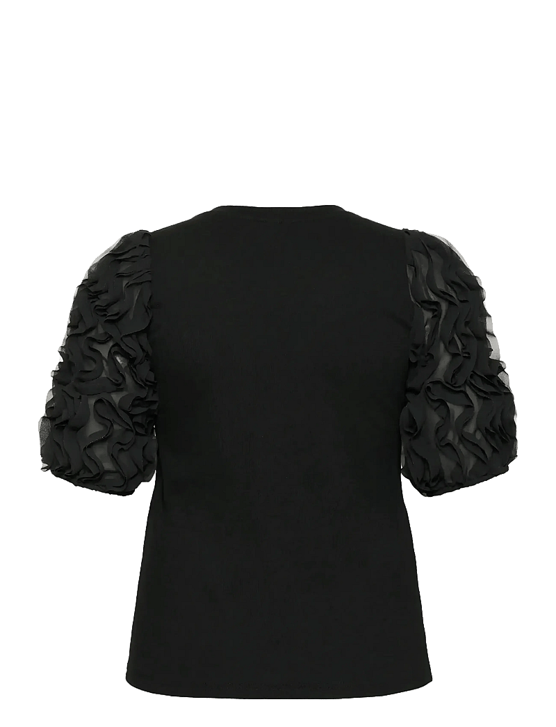 Kaffe Curve - KClucinda Frill T-Shirt - t-shirts - black deep - 2