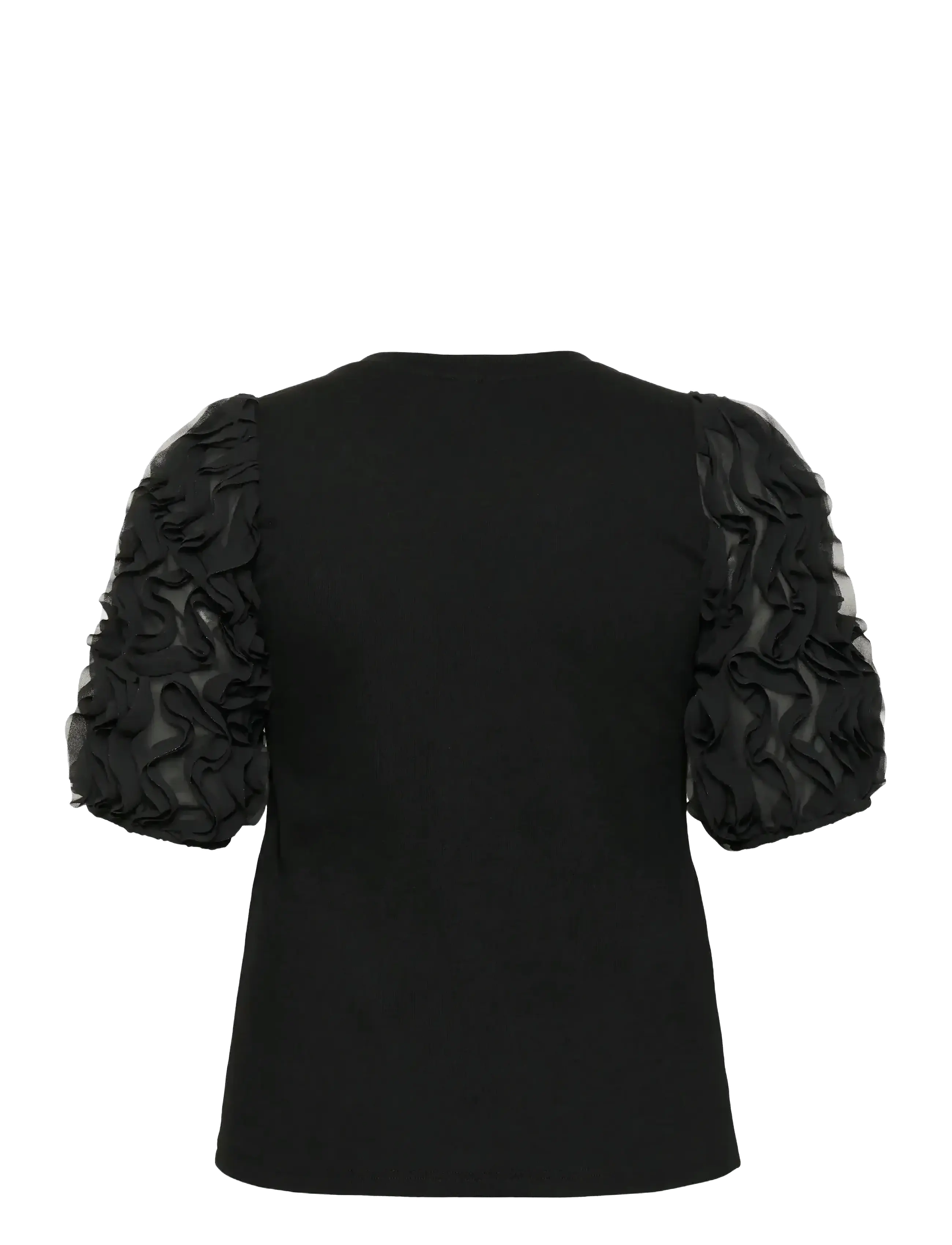 Kaffe Curve - KClucinda Frill T-Shirt - t-skjorter - black deep - 2