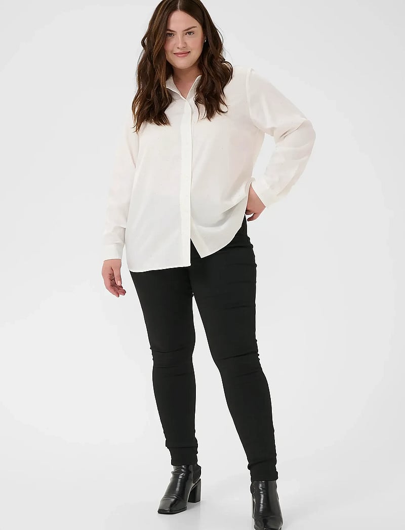 Kaffe Curve - KCada Shirt - pitkähihaiset kauluspaidat - chalk - 3