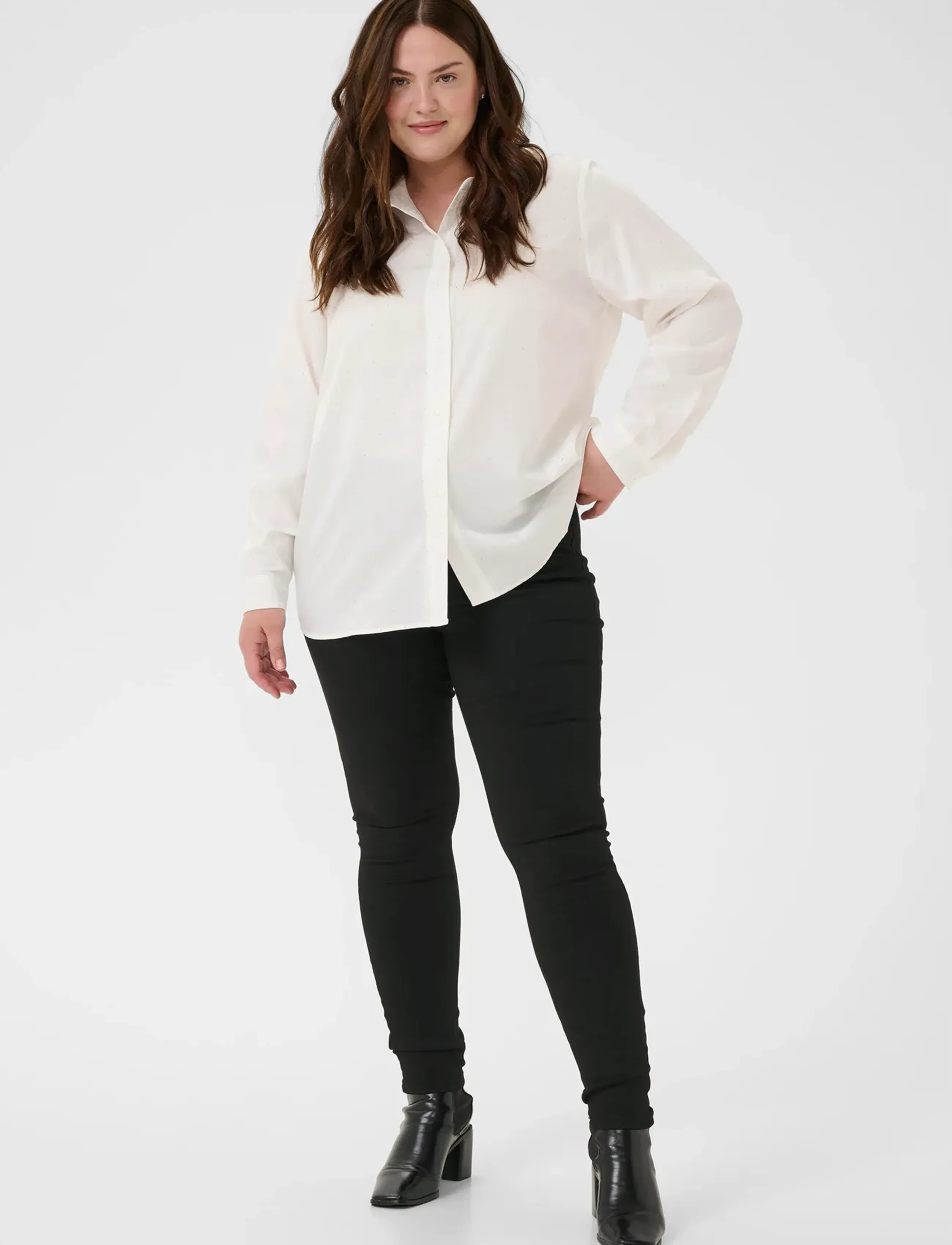 Kaffe Curve - KCada Shirt - pitkähihaiset kauluspaidat - chalk - 3
