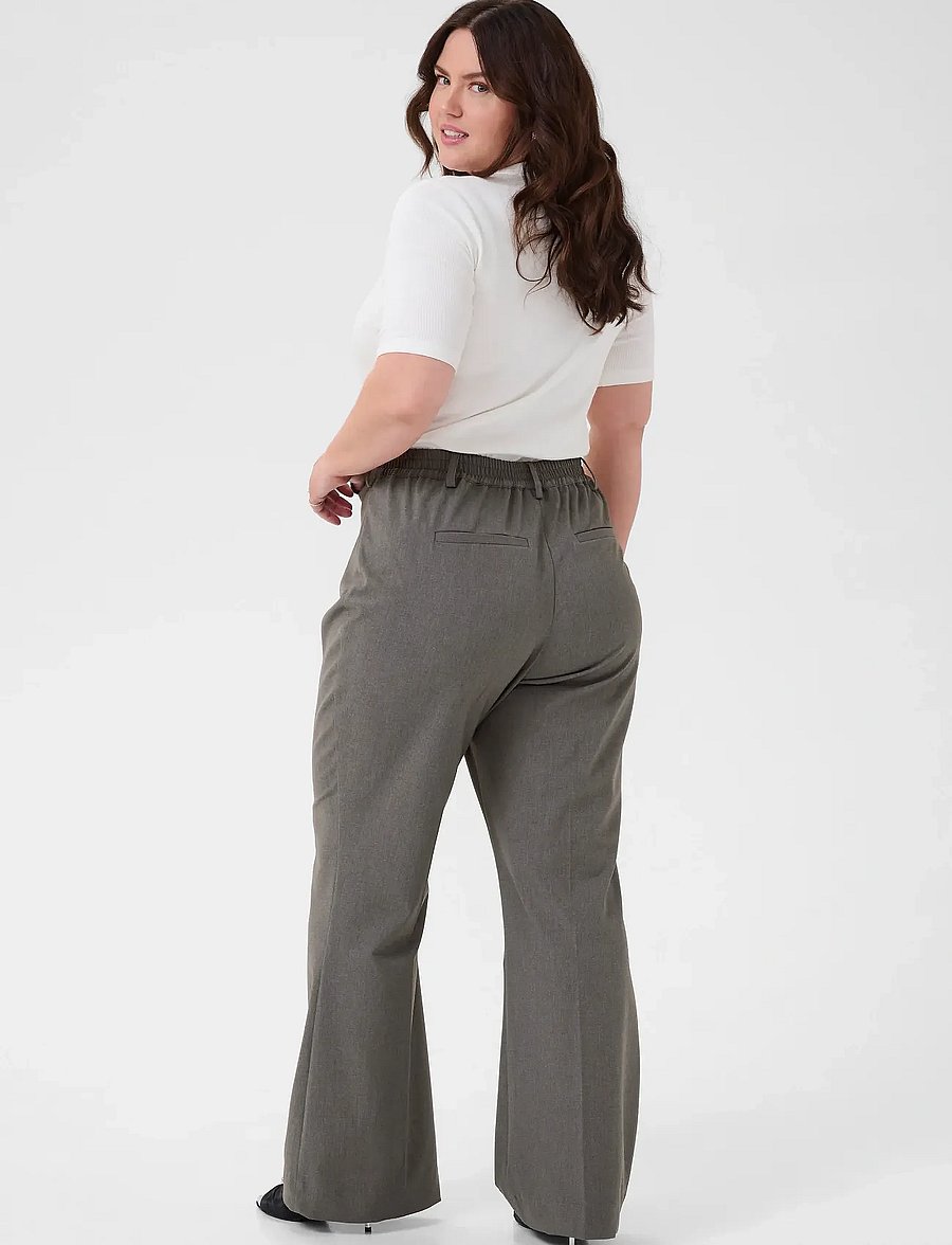 Kaffe Curve - KColia Long Pants - schlaghose - grey melange - 4