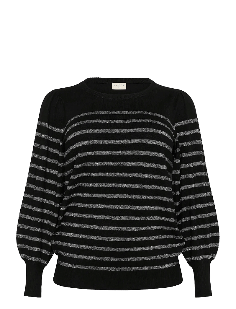 Kaffe Curve - KClinia Knit Pullover - pullover - black / silver stripe - 1