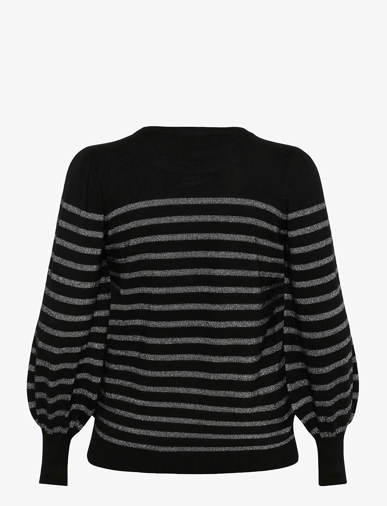 Kaffe Curve - KClinia Knit Pullover - stickade tröjor - black / silver stripe - 2