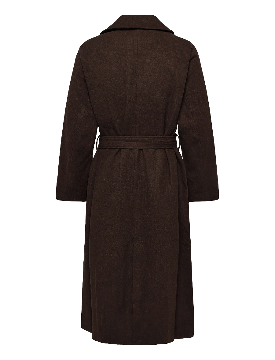 Kaffe Curve - KCnanny Long Coat - talvejoped - chocolate brown - 1