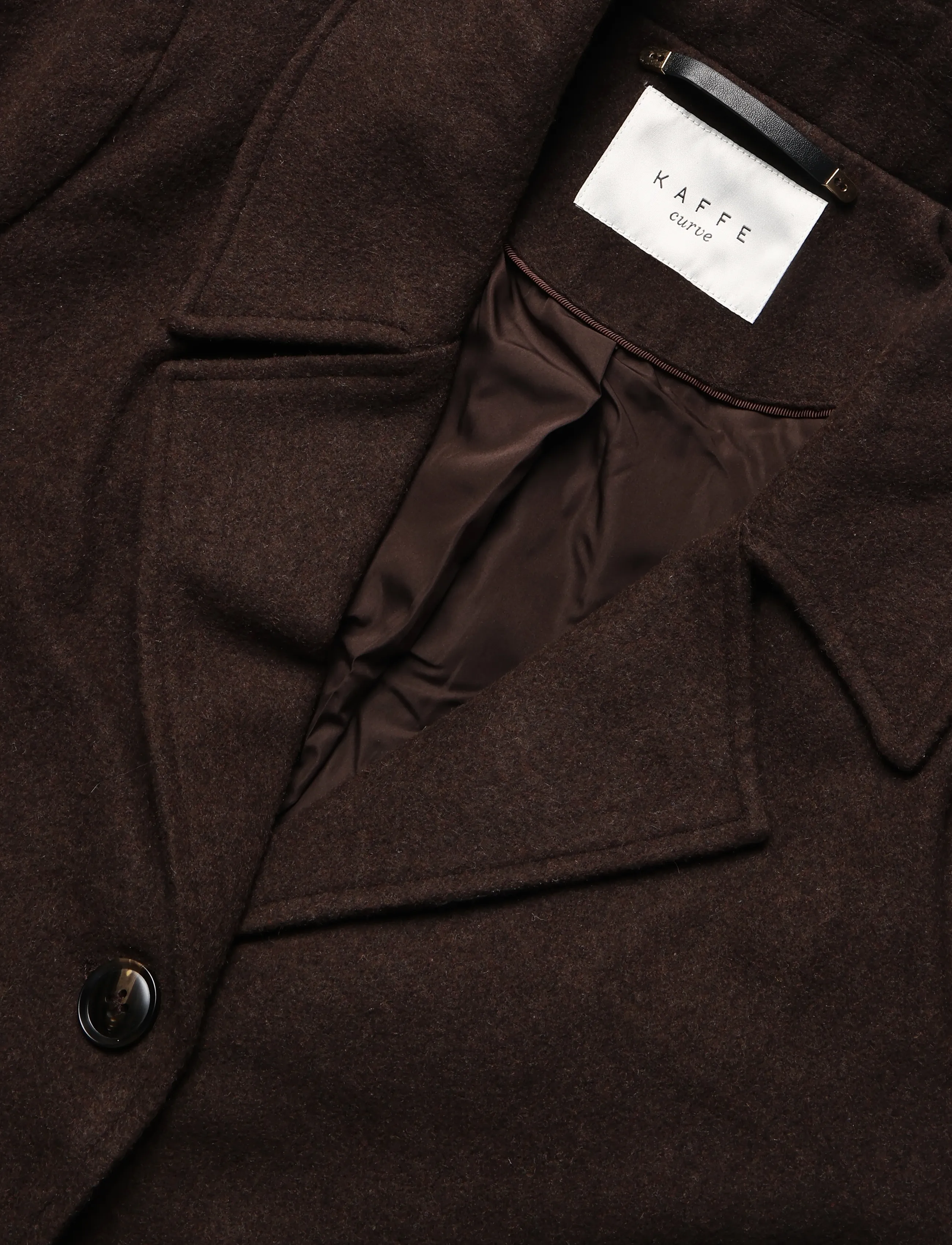 Kaffe Curve - KCnanny Long Coat - talvejoped - chocolate brown - 2
