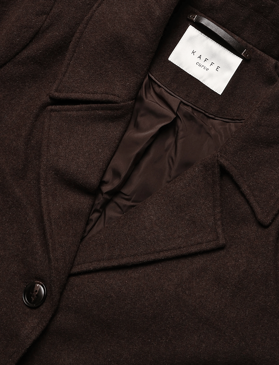 Kaffe Curve - KCnanny Long Coat - talvejoped - chocolate brown - 2