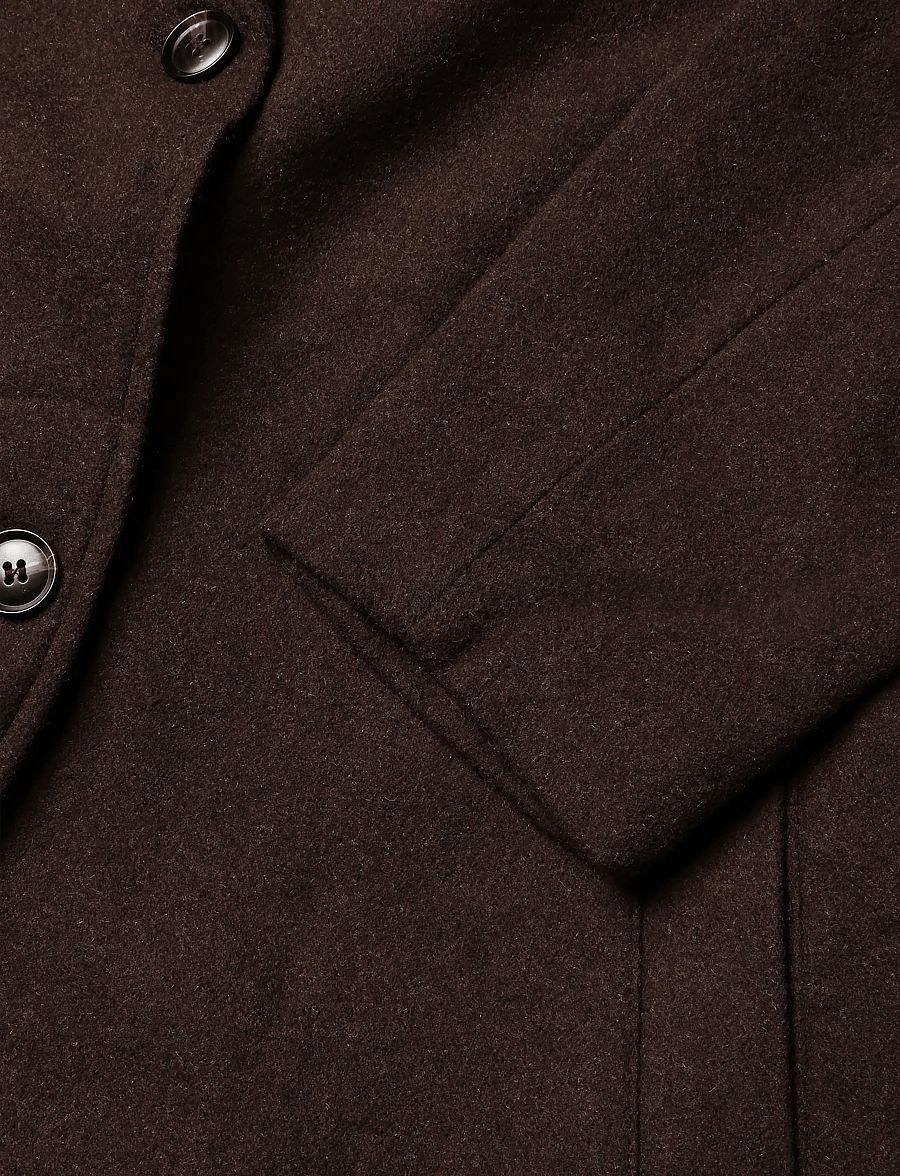Kaffe Curve - KCnanny Long Coat - talvejoped - chocolate brown - 3