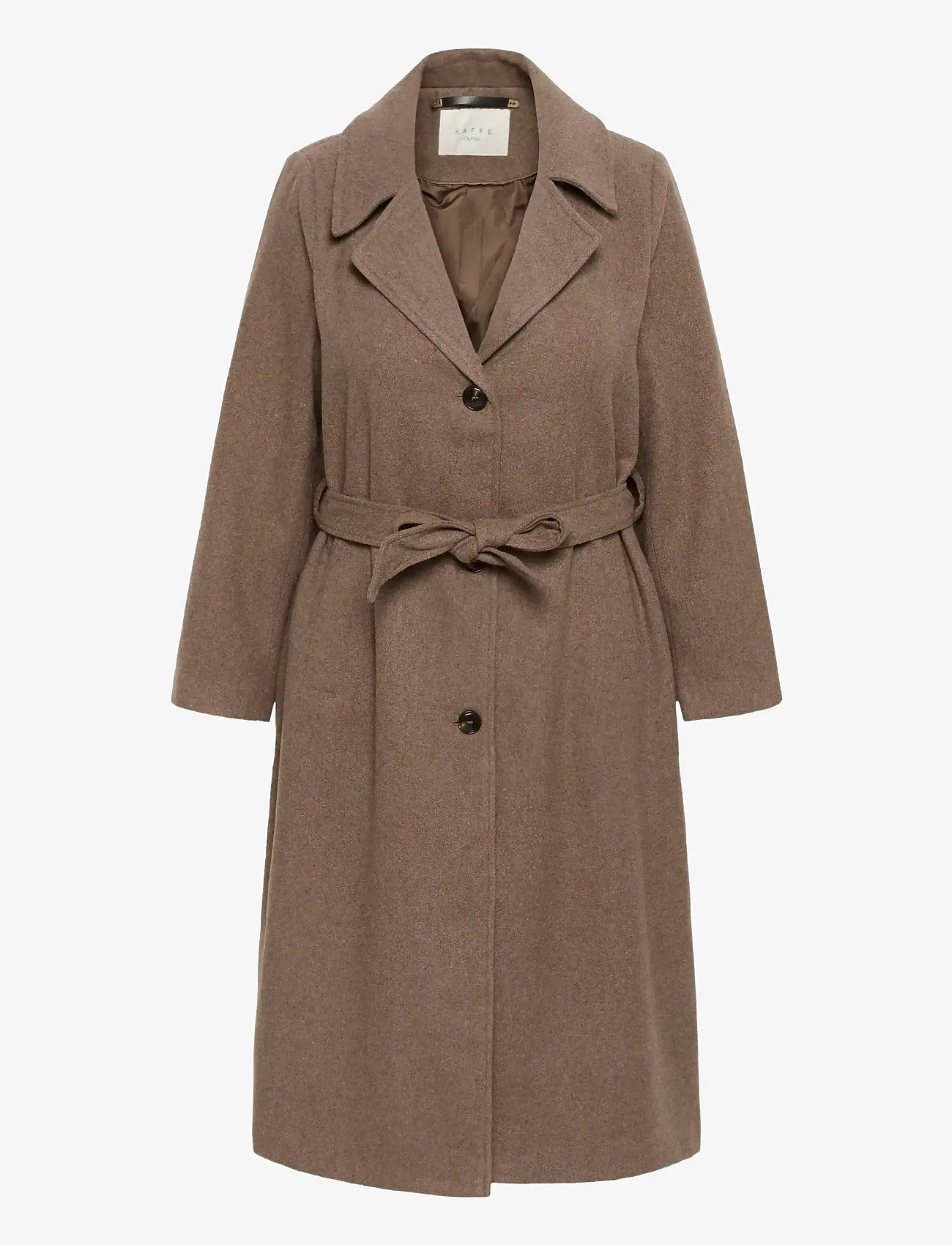 Kaffe Curve - KCnanny Long Coat - kappor - major brown c. - 1