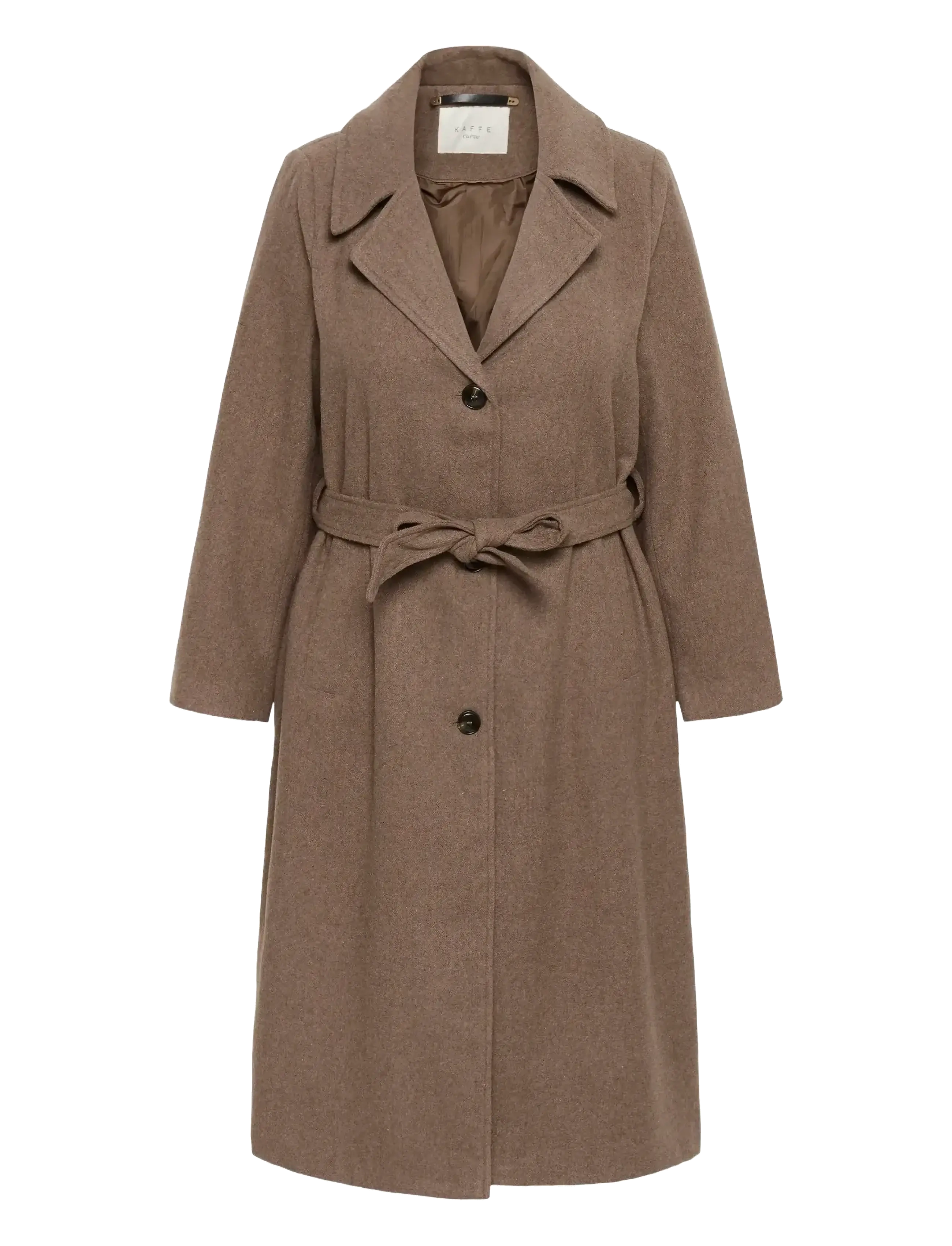 Kaffe Curve KCnanny Long Coat - Jackor & Kappor - MAJOR BROWN C. / brown
