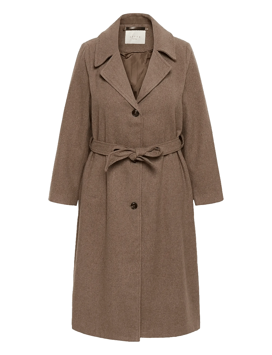 Kaffe Curve - KCnanny Long Coat - frakker - major brown c. - 1
