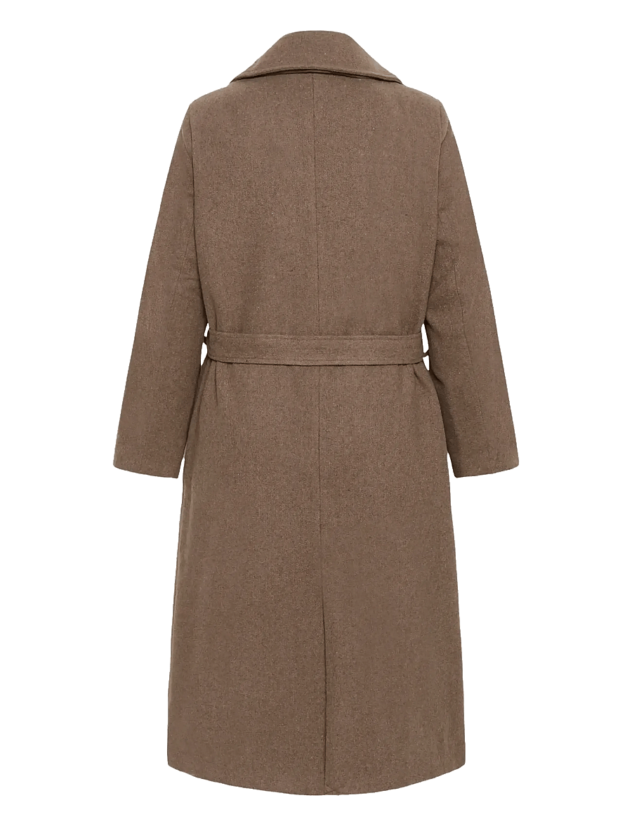 Kaffe Curve - KCnanny Long Coat - frakker - major brown c. - 2