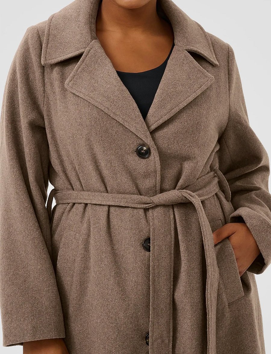 Kaffe Curve - KCnanny Long Coat - frakker - major brown c. - 4