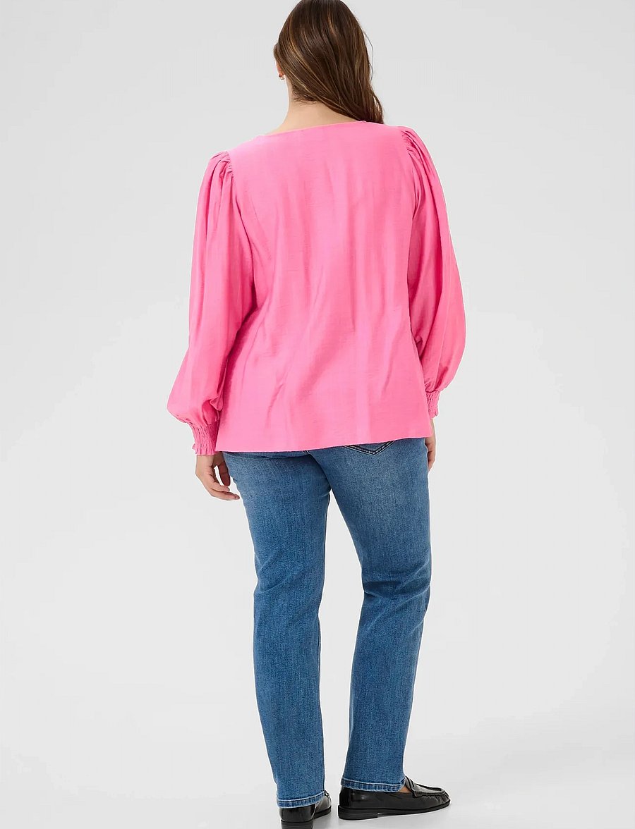 Kaffe Curve - KCsofia Blouse - langærmede skjorter - pink power - 4