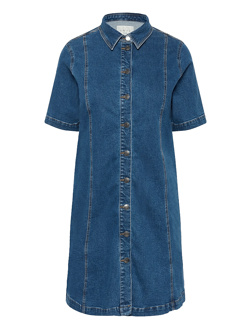 Kaffe Curve - KCleni Denim Dress - overhemdjurken - medium blue denim - 1