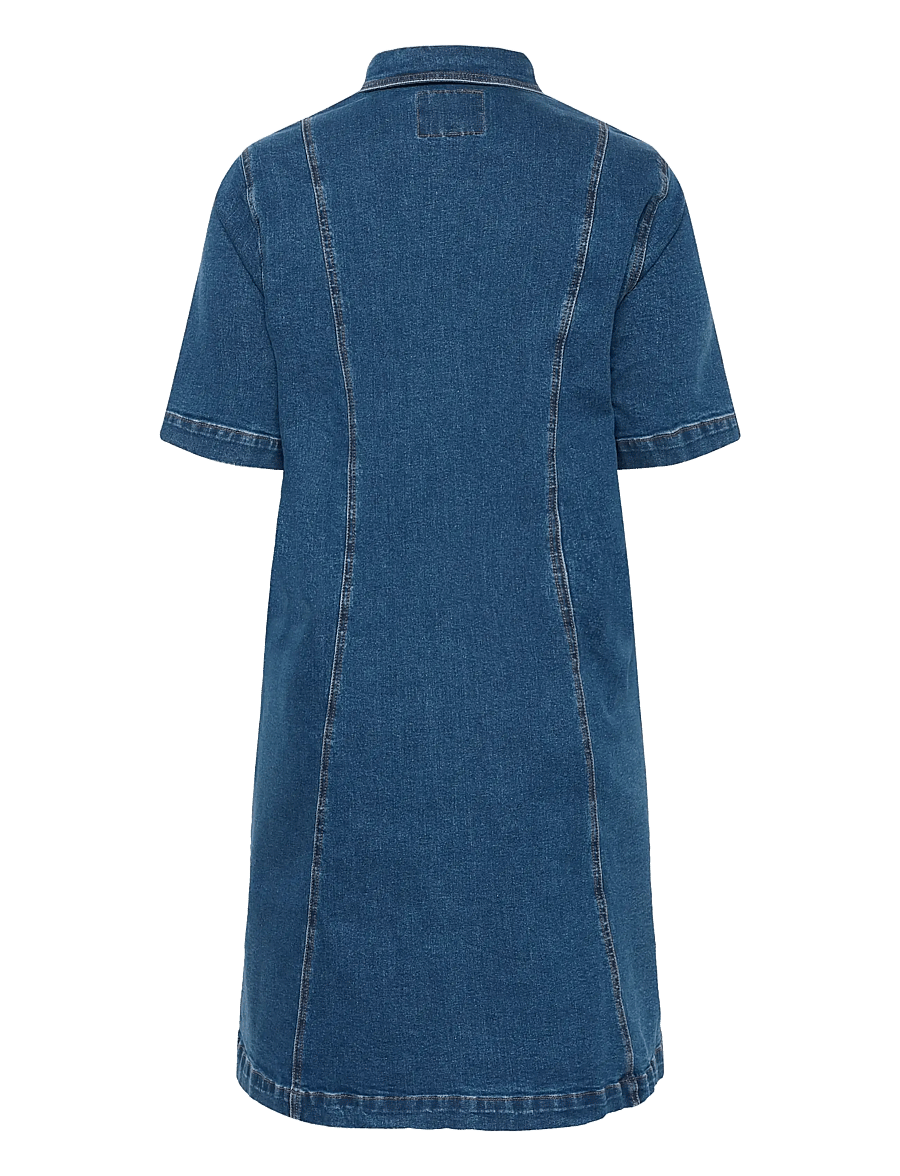 Kaffe Curve - KCleni Denim Dress - skjortklänningar - medium blue denim - 2