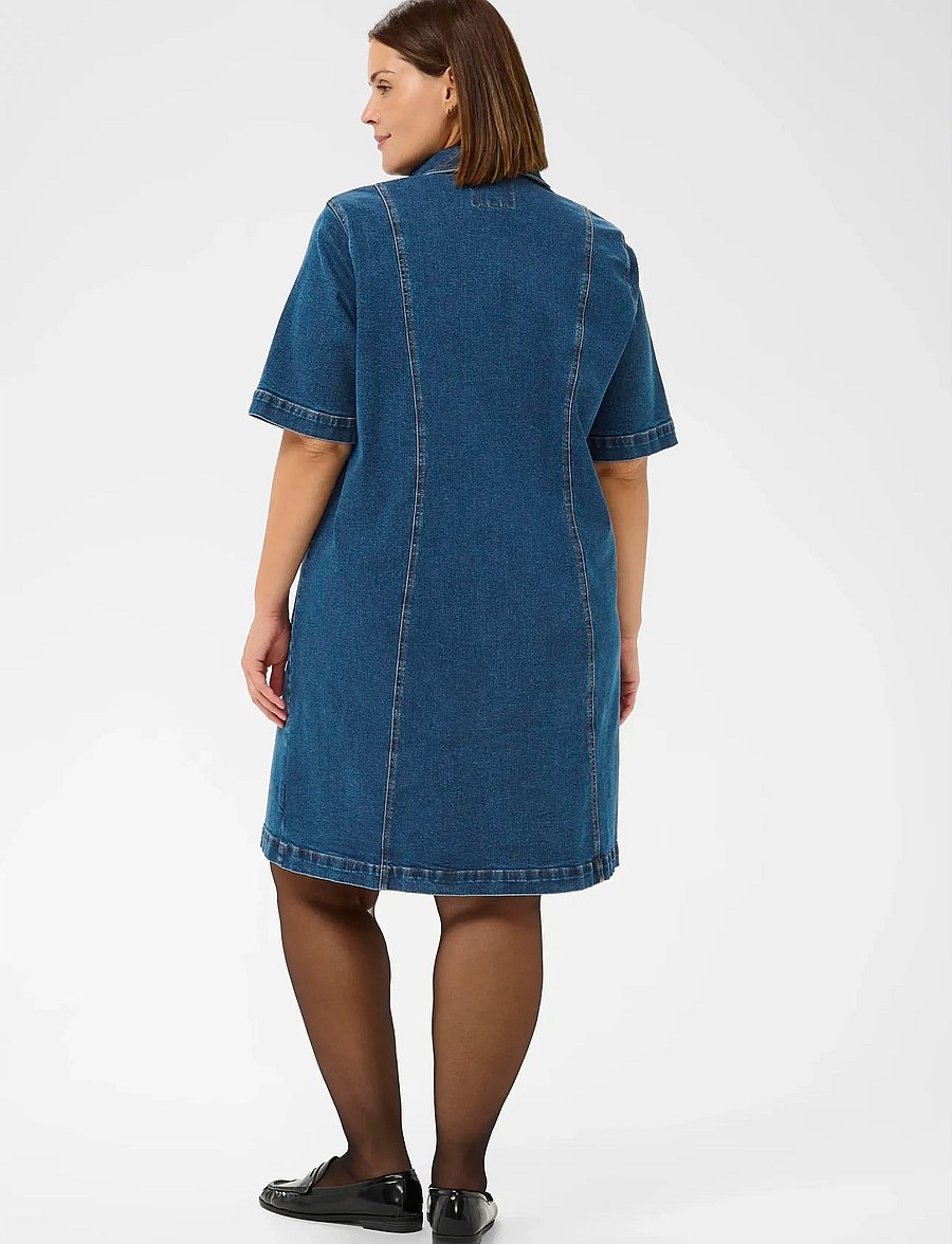 Kaffe Curve - KCleni Denim Dress - skjortklänningar - medium blue denim - 4