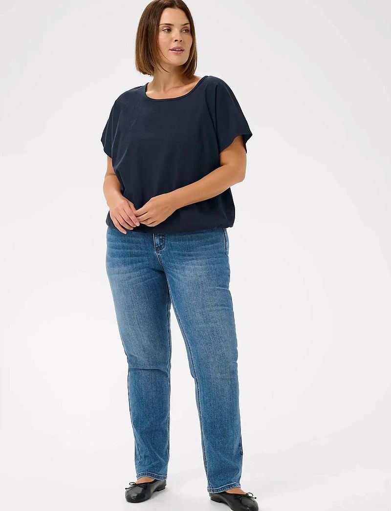 Kaffe Curve - KCnana SS Blouse - t-shirts - midnight marine - 3