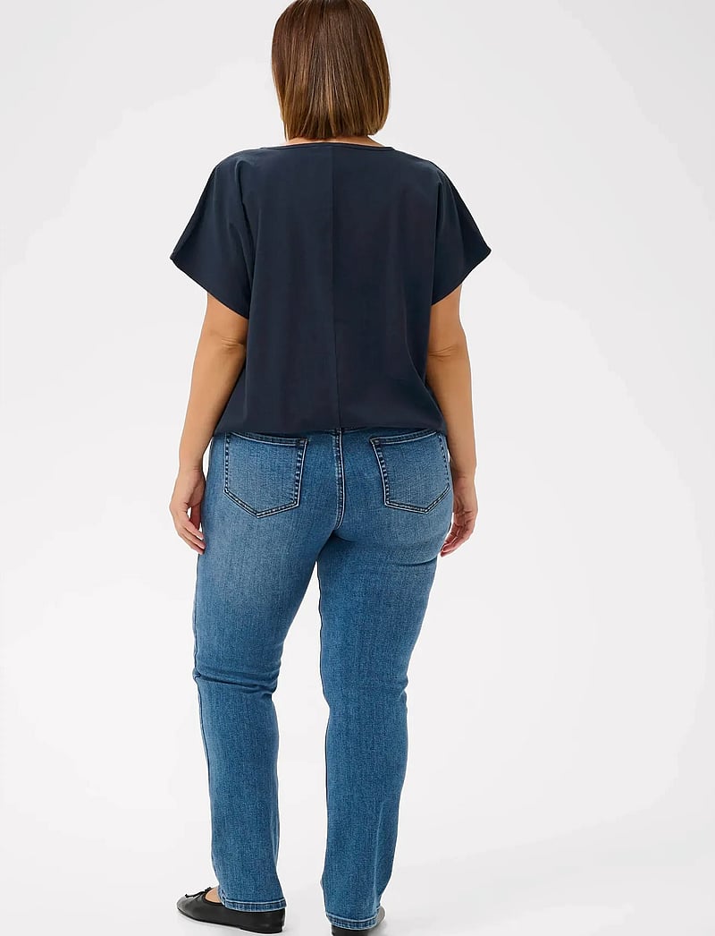 Kaffe Curve - KCnana SS Blouse - t-shirts - midnight marine - 4