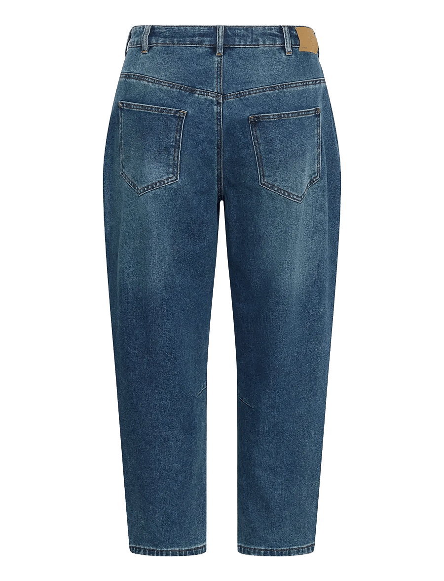 Kaffe Curve - KCninna Cropped Barrel Jeans - barrel jeans - blue washed denim - 1