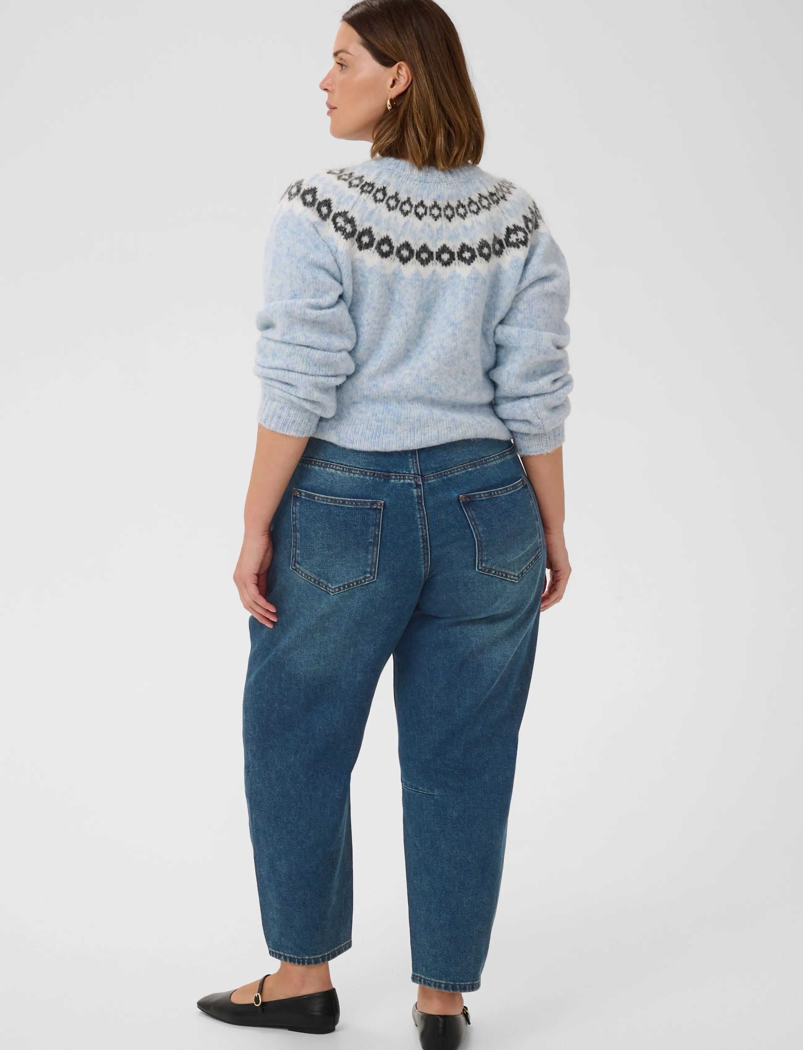 Kaffe Curve - KCninna Cropped Barrel Jeans - barrel jeans - blue washed denim - 4