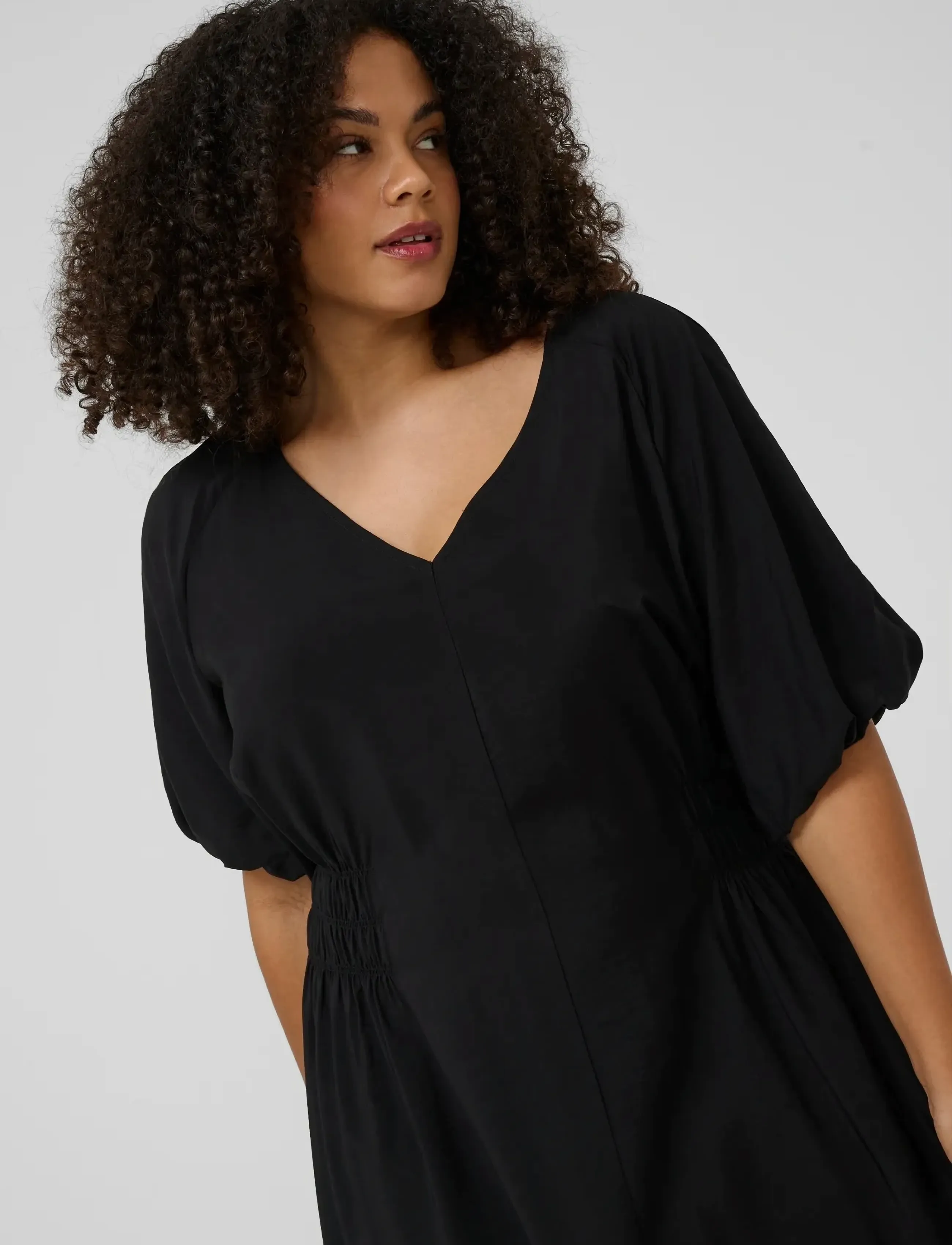 Kaffe Curve - KCneela Dress - midi kjoler - black deep - 4