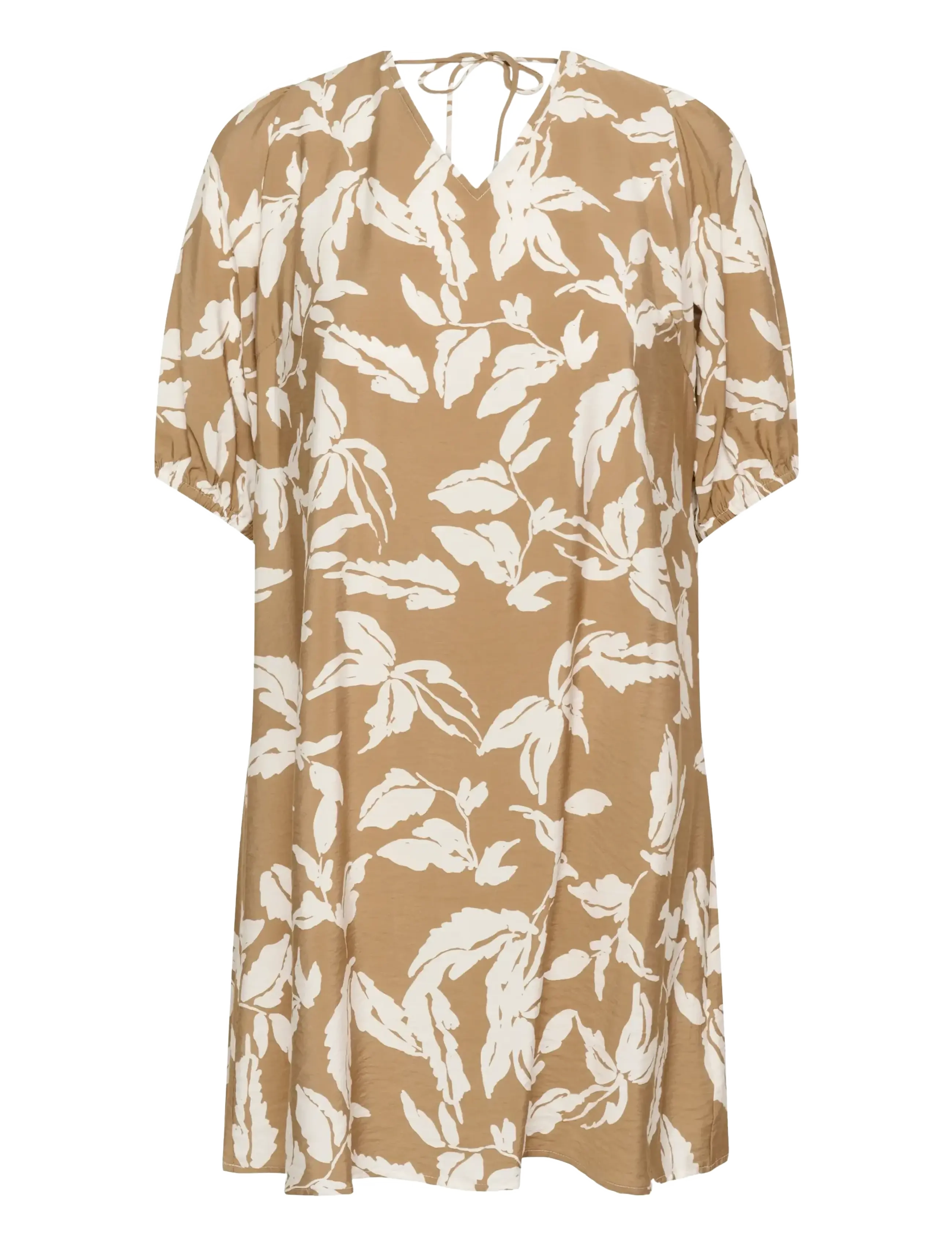 Kaffe Curve KCmarla Dress - Kjoler - OAK CHALK LEAFS / white