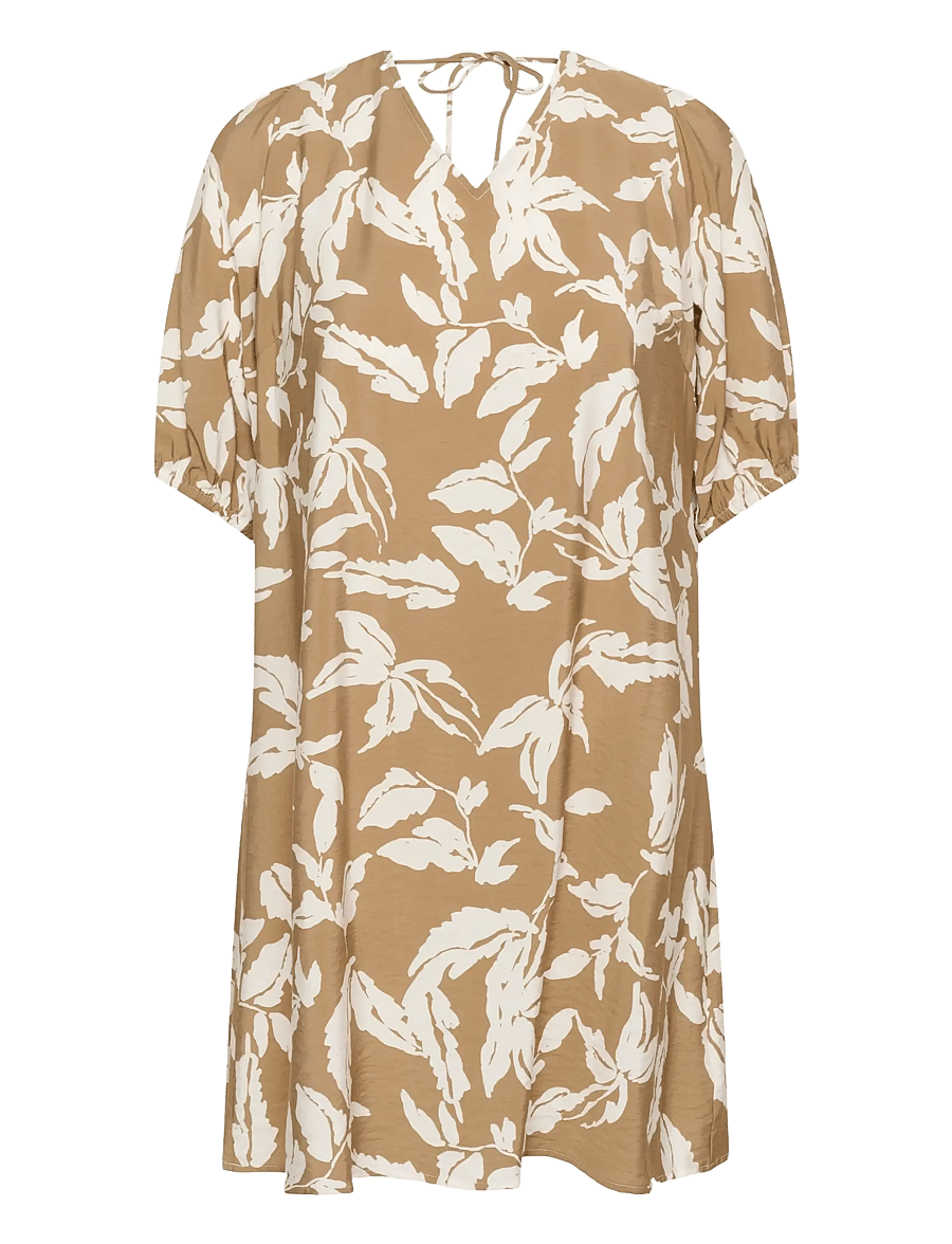Kaffe Curve - KCmarla Dress - konfirmation - oak chalk leafs - 1