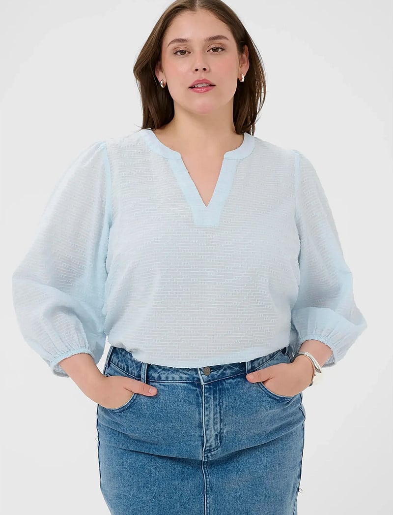 Kaffe Curve - KCpenelopia Blouse - pikkade varrukatega pluusid - nantucket breeze - 0