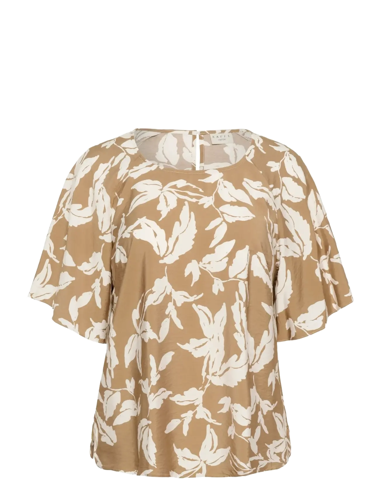 Kaffe Curve KCmarla Blouse - Bluser & Skjorter - OAK CHALK LEAFS / beige