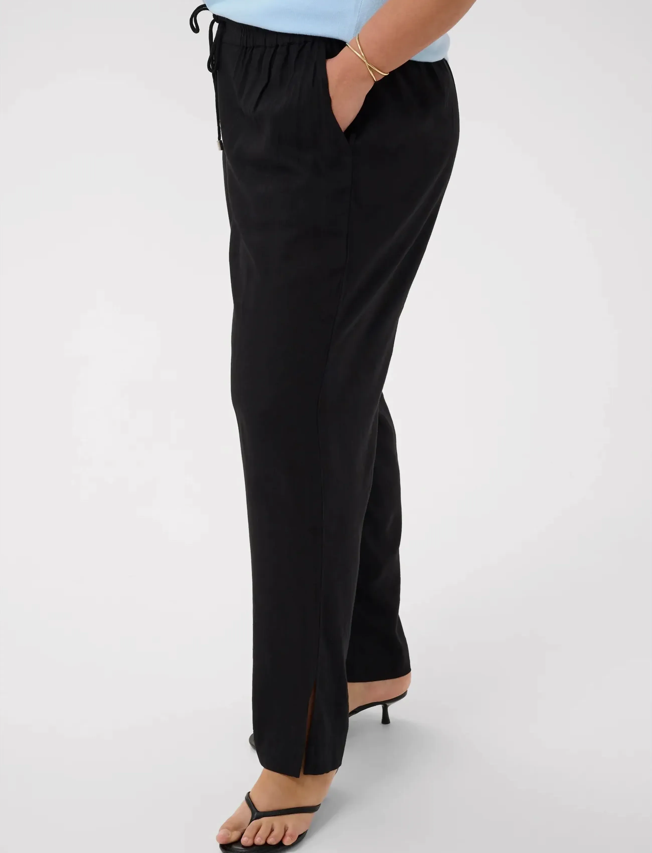 Kaffe Curve KCmille Wide Pants - Spodnie szerokie - BLACK DEEP / black