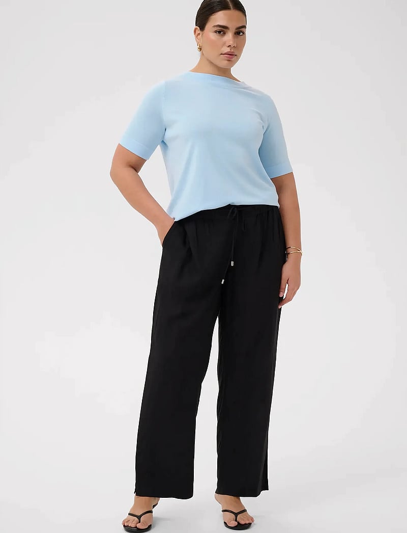 Kaffe Curve - KCmille Wide Pants - vida byxor - black deep - 3