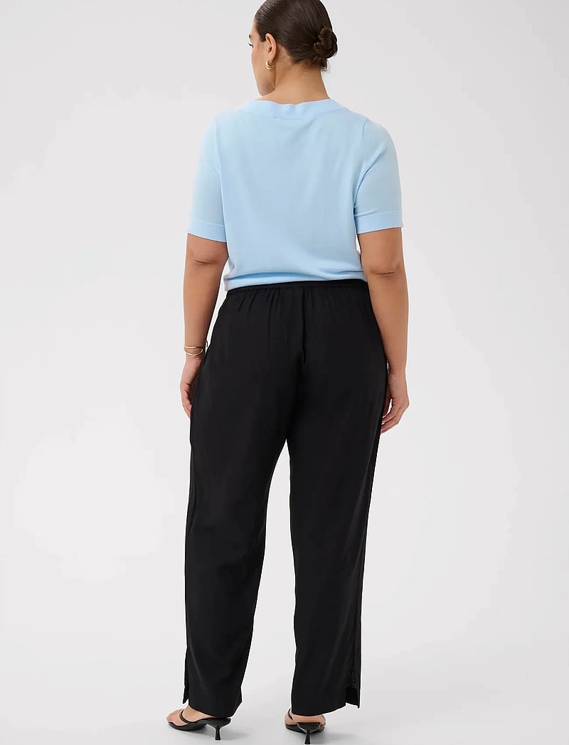 Kaffe Curve - KCmille Wide Pants - vida byxor - black deep - 4