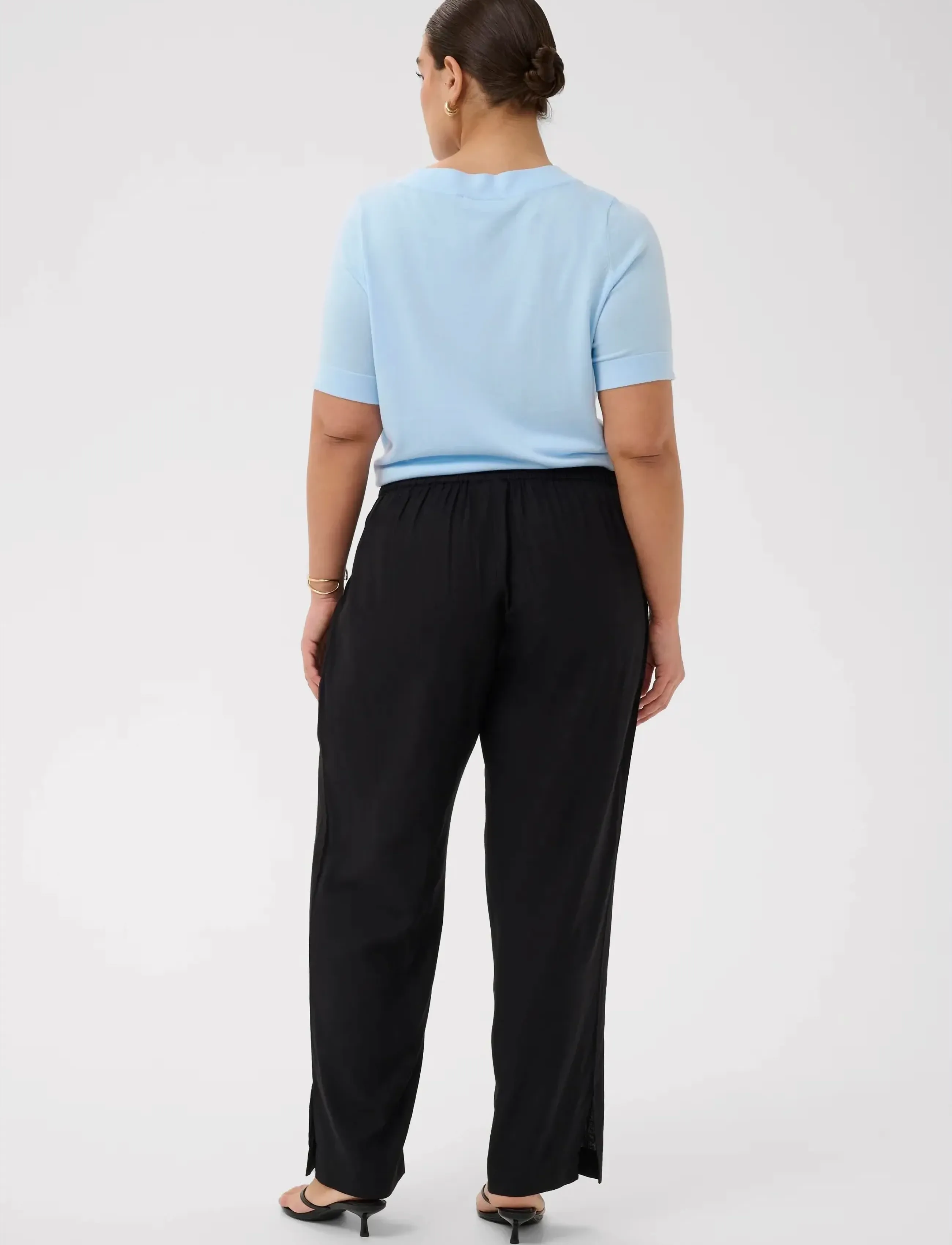 Kaffe Curve - KCmille Wide Pants - wide leg trousers - black deep - 4