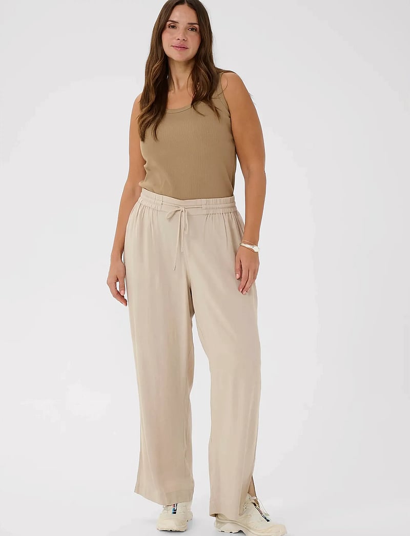 Kaffe Curve - KCmille Wide Pants - vida byxor - feather gray - 3