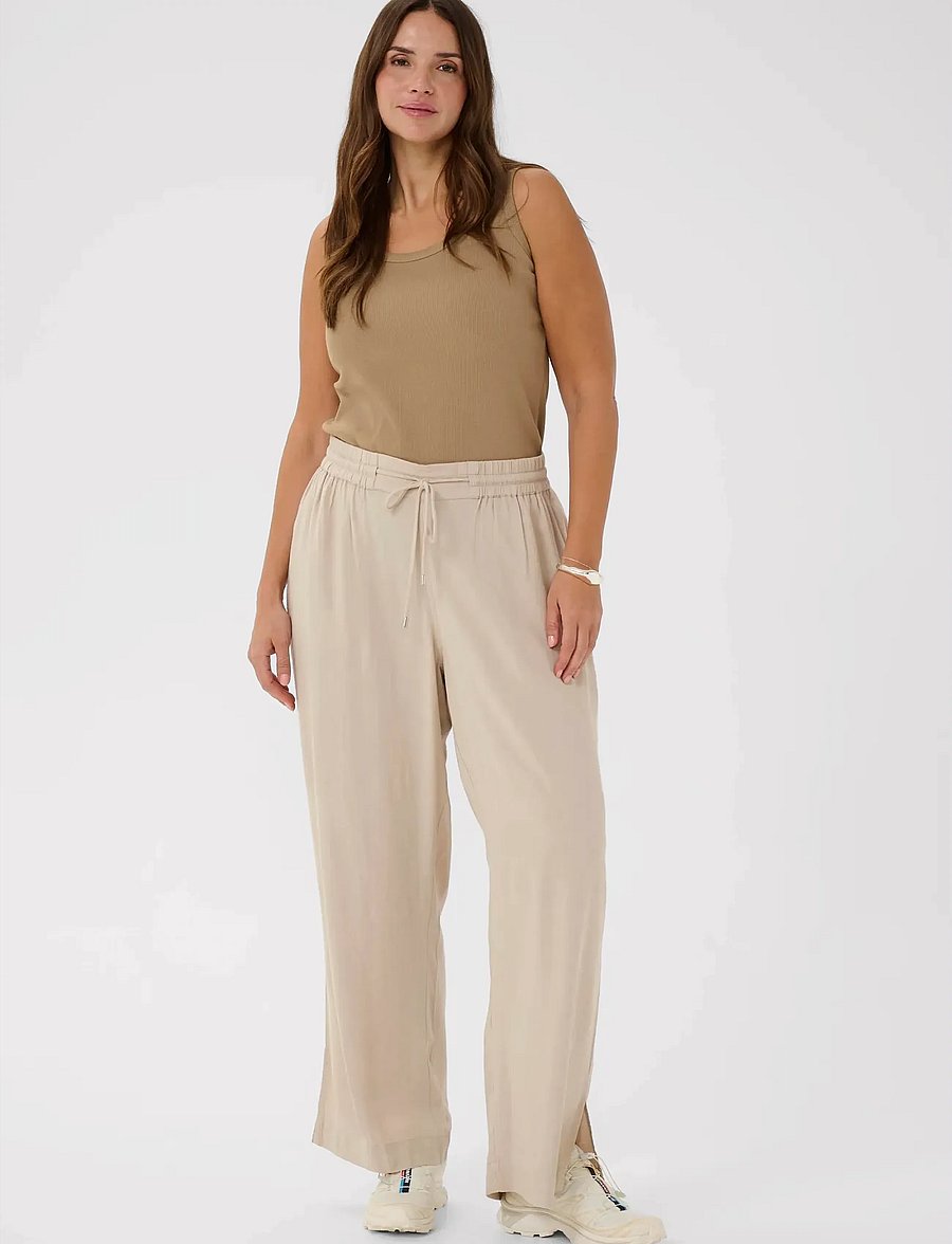 Kaffe Curve - KCmille Wide Pants - vida byxor - feather gray - 3