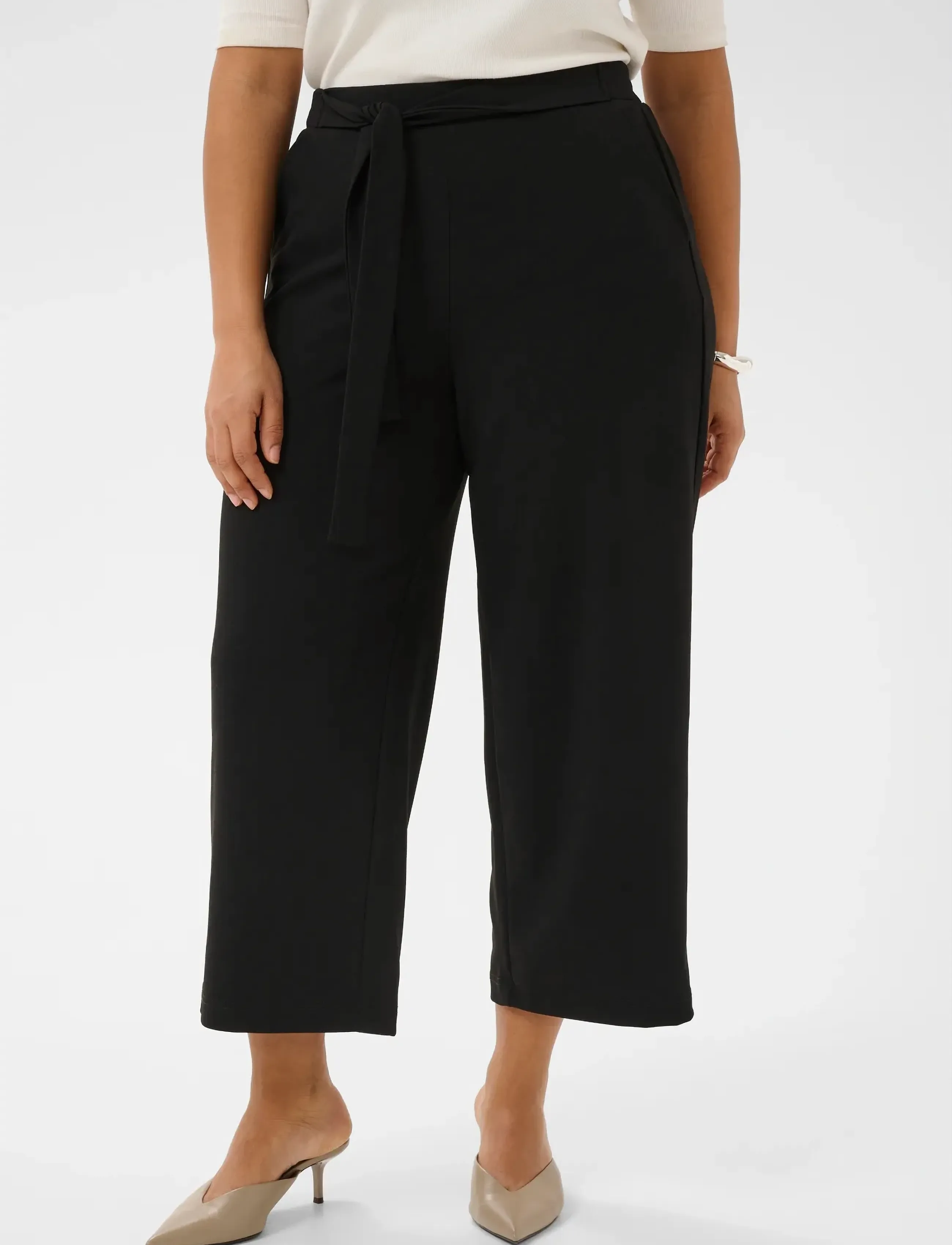Kaffe Curve KCpheolo Cropped Pants - Hosen - BLACK DEEP / black